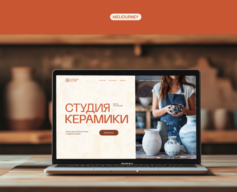 Лендинг для студии керамики — Интерфейсы на Dprofile