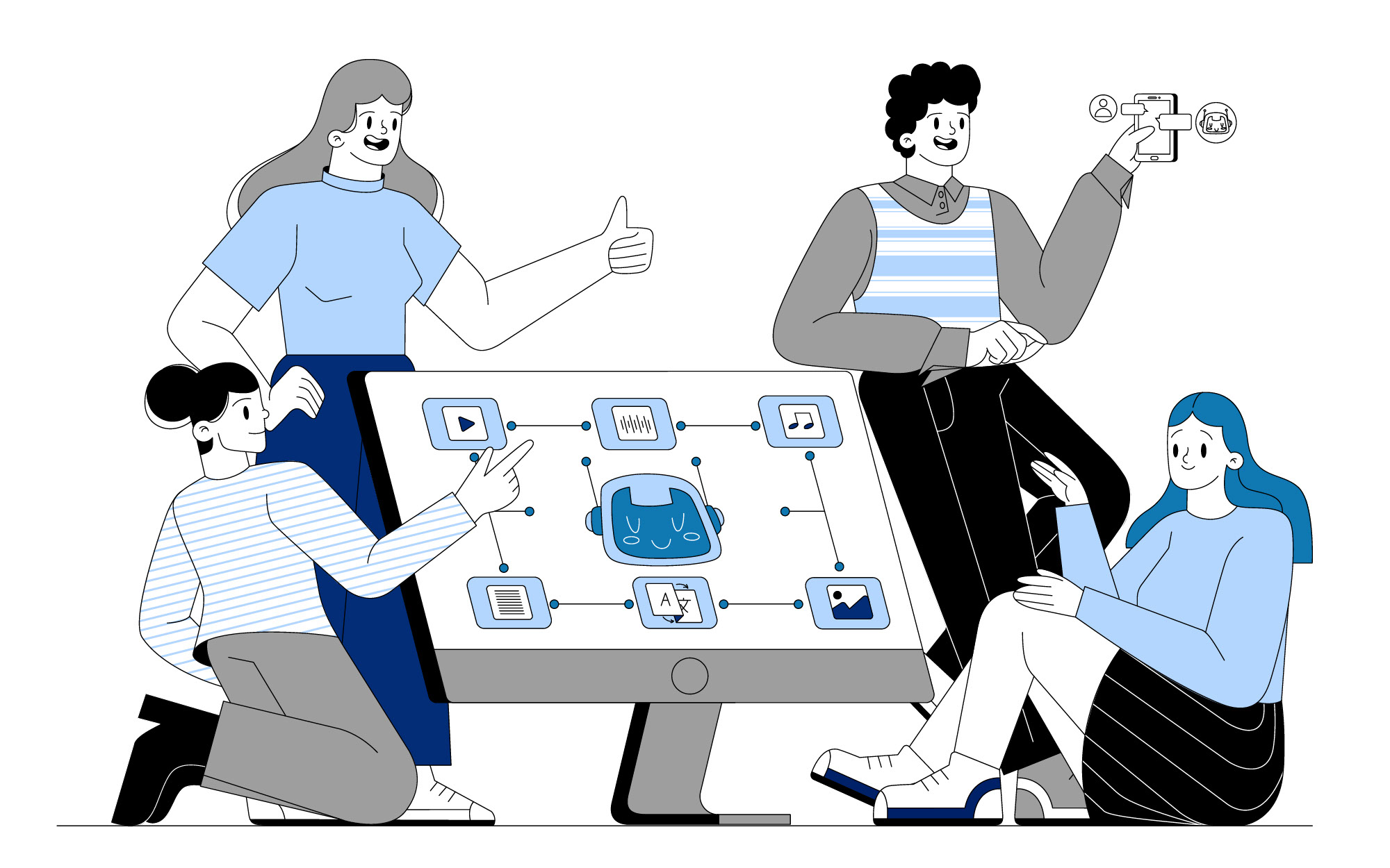 СЕТ ИЛЛЮСТРАЦИЙ / ИСКУСТВЕННЫЙ ИНТЕЛЕКТ — Изображение №1 — Иллюстрация на Dprofile