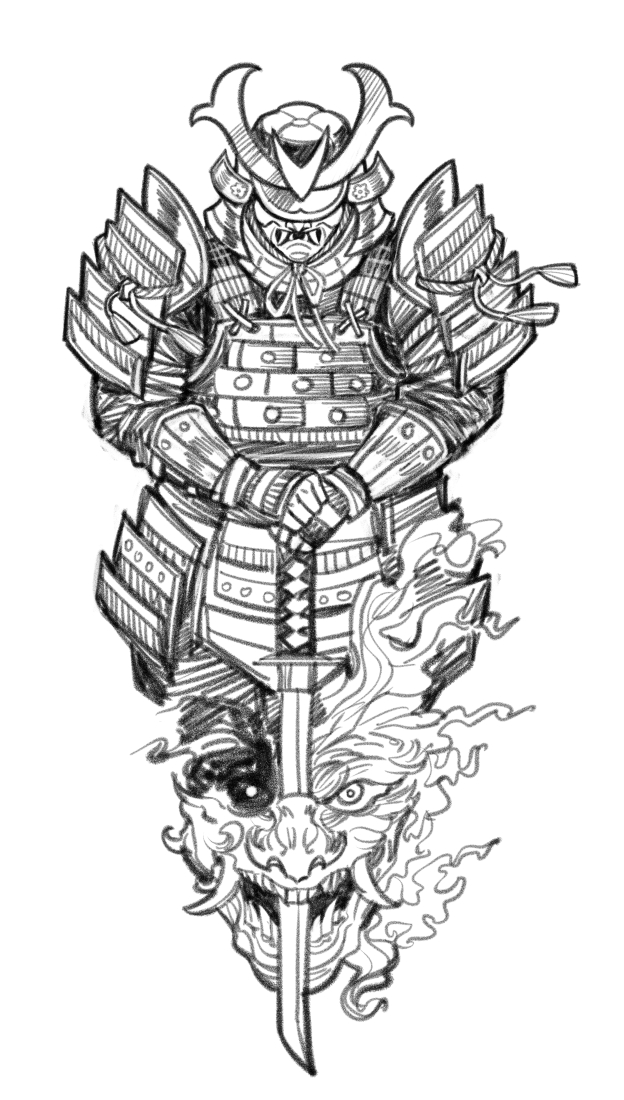 Тату "Самурай" — Изображение №2 — Иллюстрация на Dprofile
