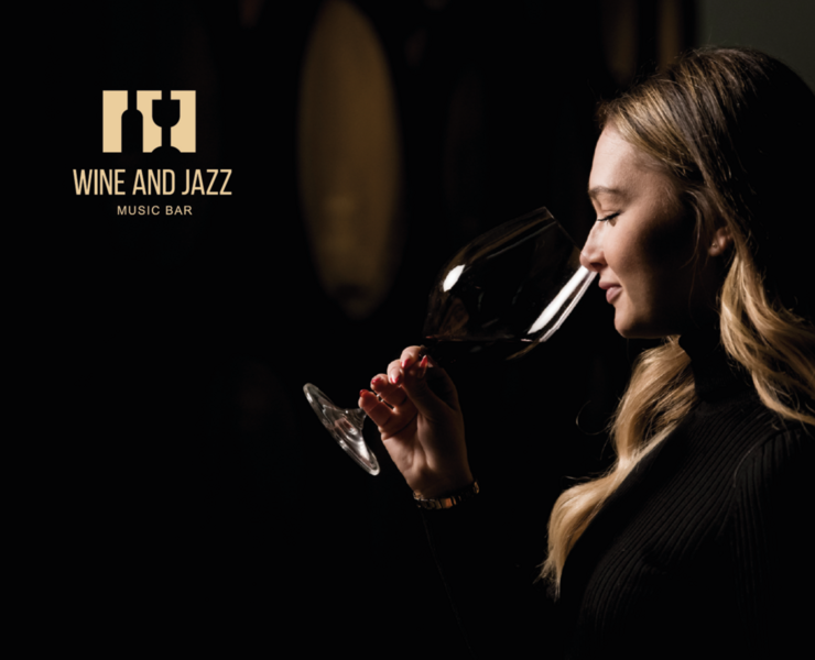 Логотип для ресторана Wine and Jazz — Брендинг, Графика на Dprofile