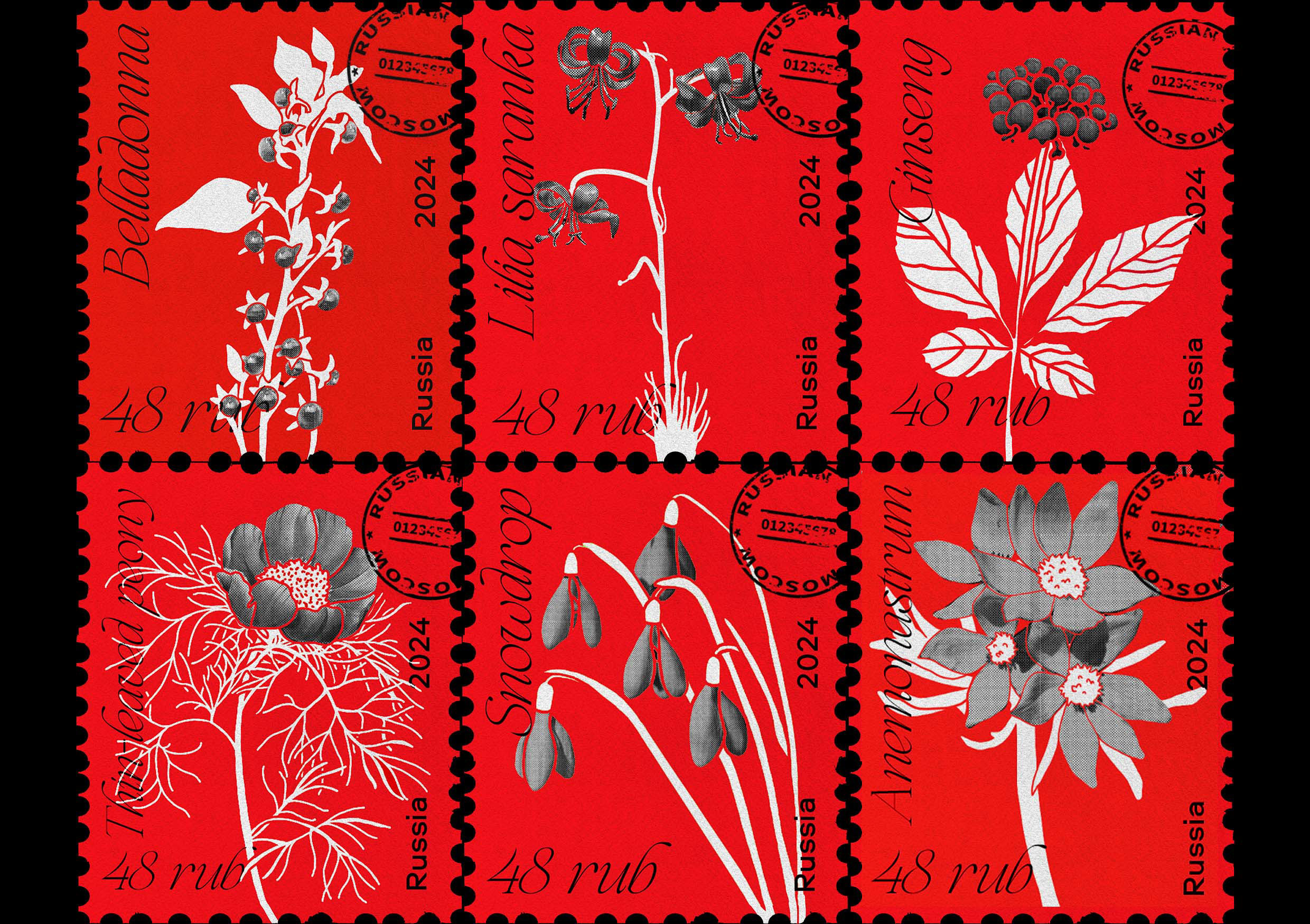Collection of stamps for the Botanical Garden — Изображение №3 — Брендинг, Графика на Dprofile