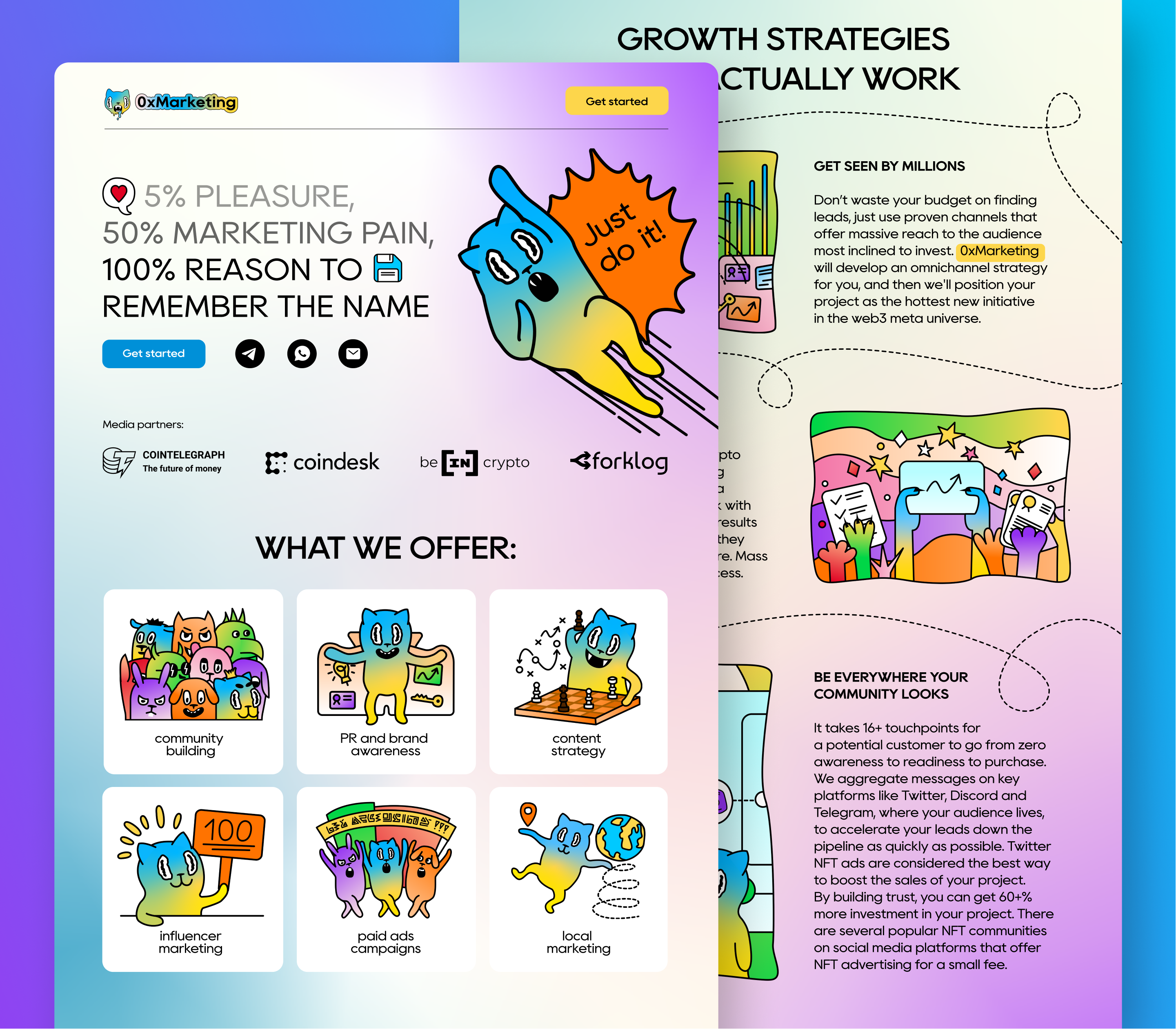 0xMarketing, 2022 | Landing Page and Design — Изображение №1 — Иллюстрация, Графика на Dprofile