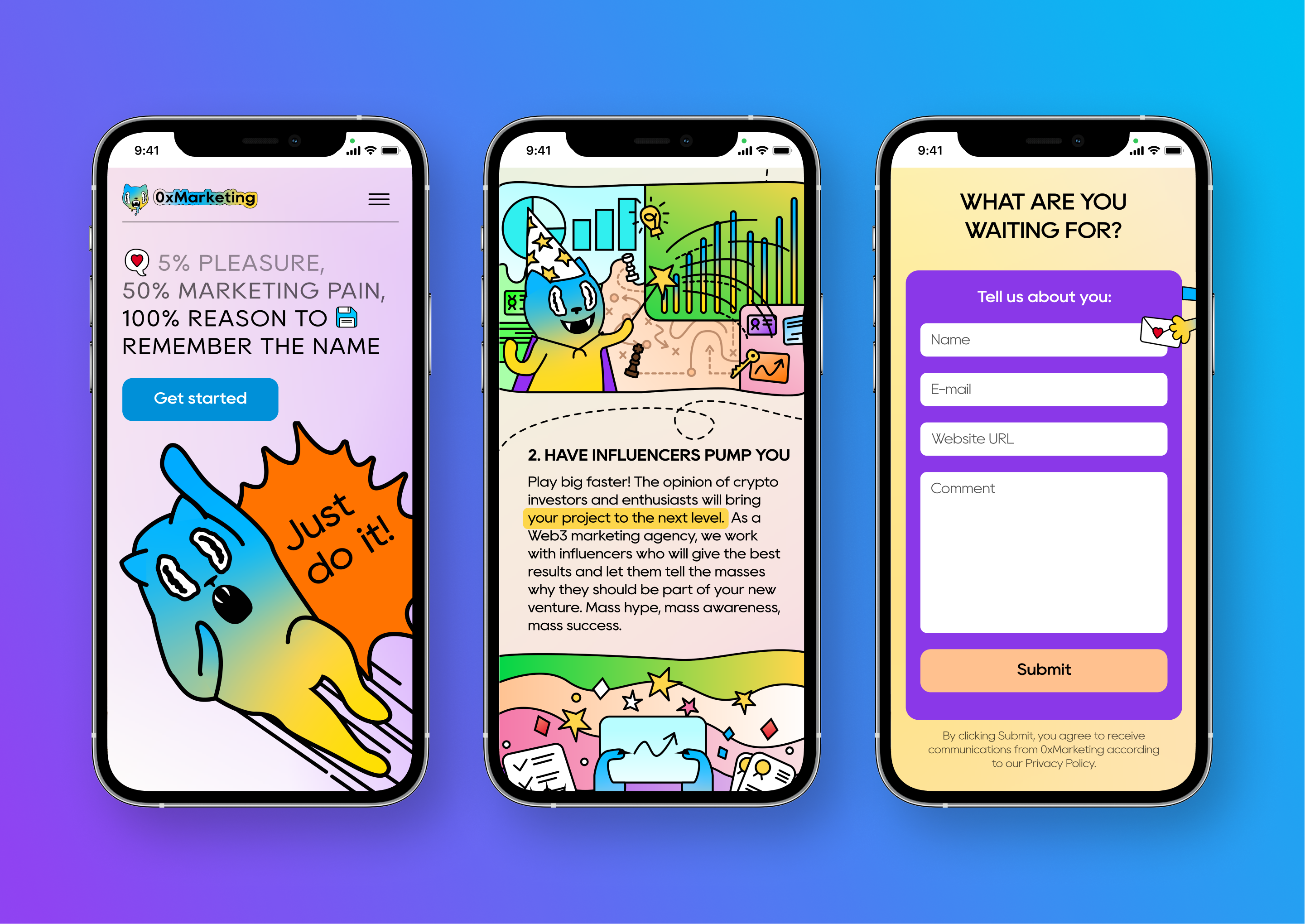0xMarketing, 2022 | Landing Page and Design — Изображение №3 — Иллюстрация, Графика на Dprofile