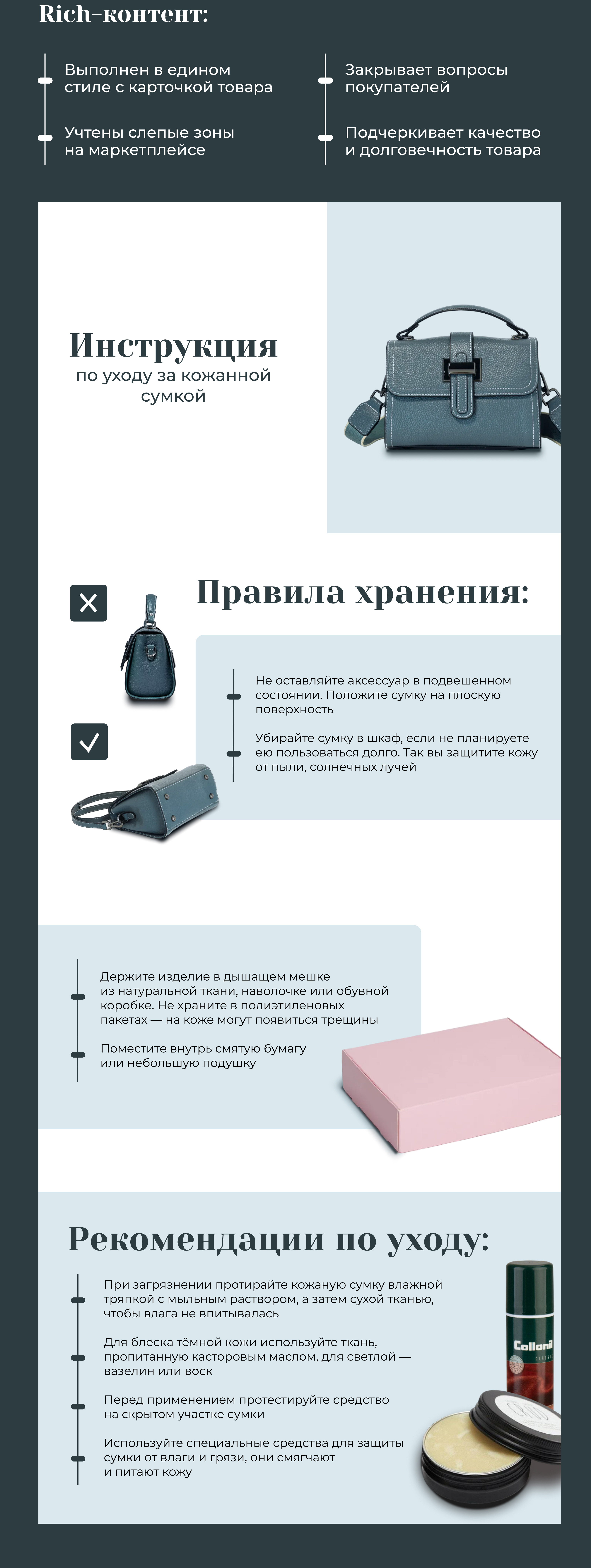Дизайн карточки товара «Сумка кросс-боди» для Wildberries — Изображение №3 — Графика, Маркетинг на Dprofile