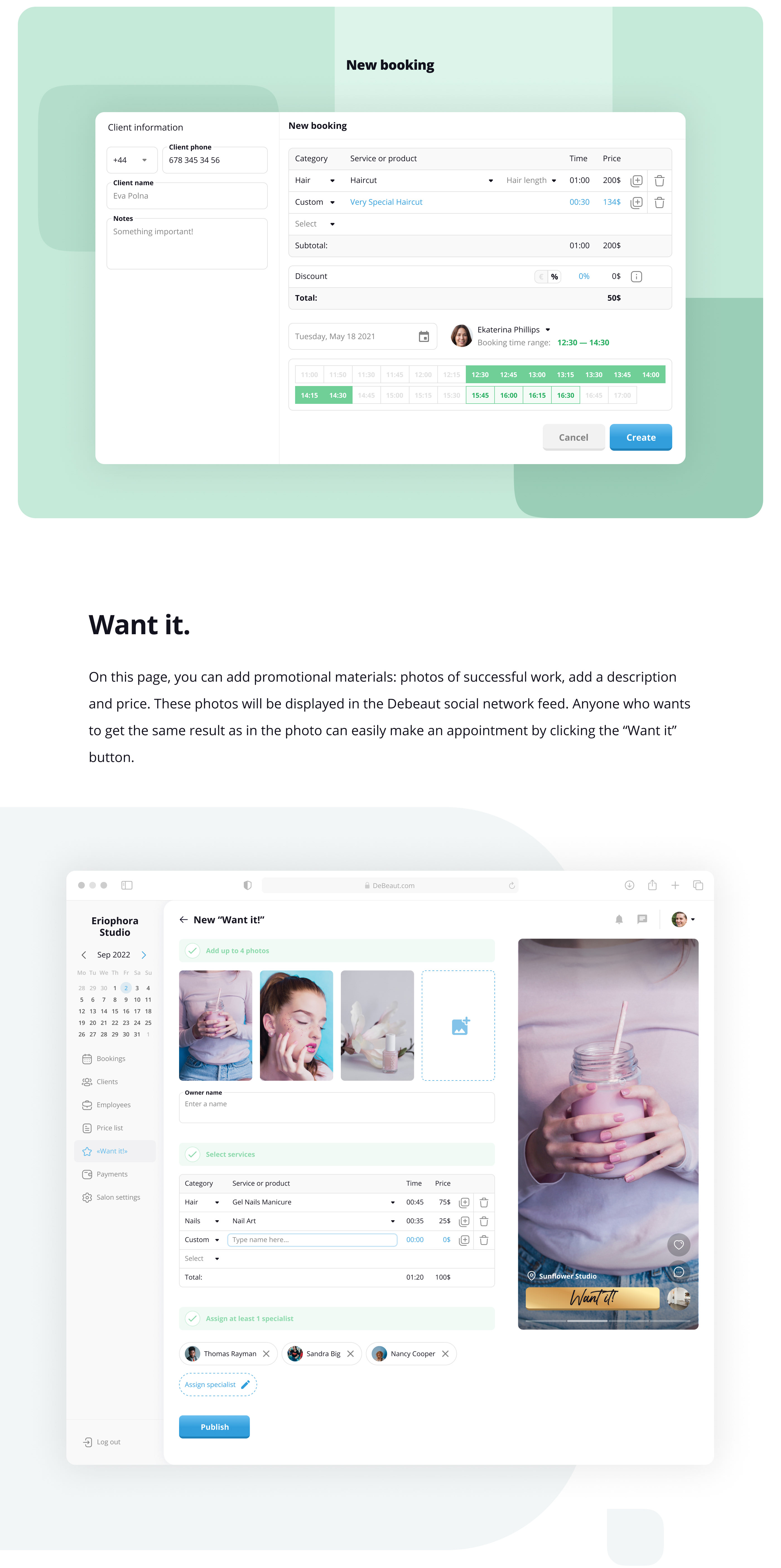CRM for beauty salons — Изображение №5 — Интерфейсы на Dprofile