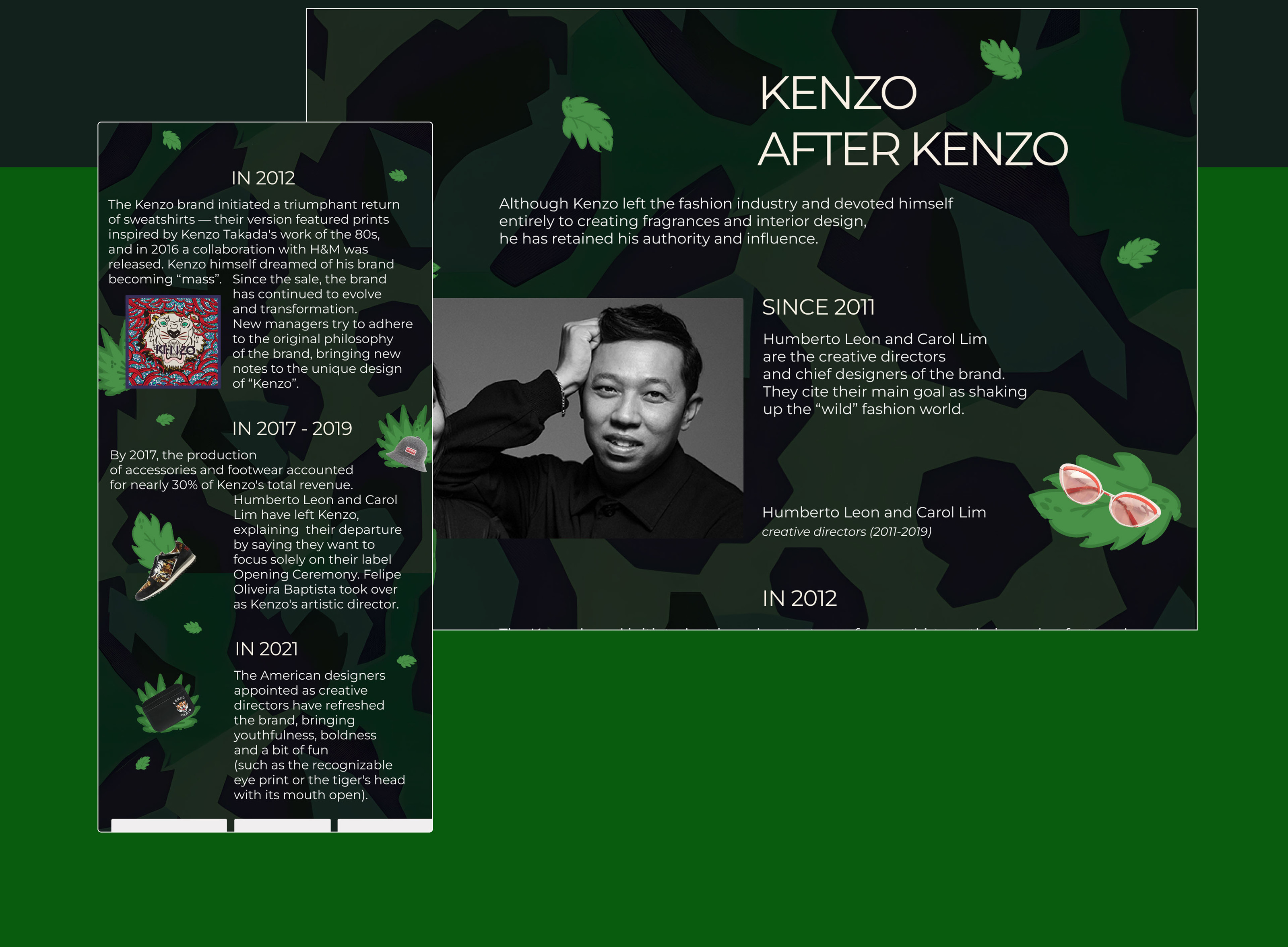 Site about Kenzo Jungle UI/UX — Изображение №4 — Интерфейсы, Иллюстрация на Dprofile
