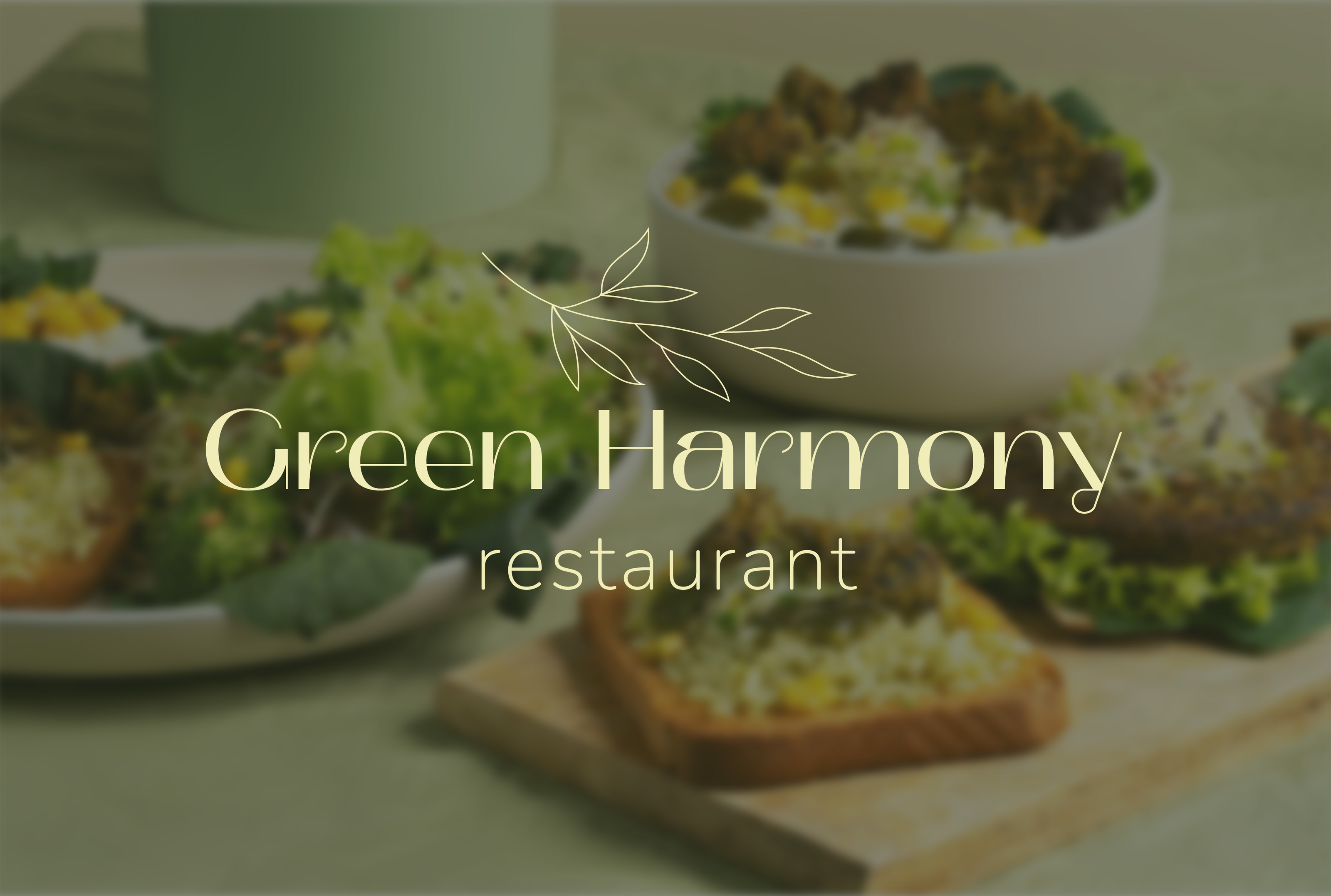 Green Harmony: Фирменный стиль для вегетарианского ресторана — Изображение №1 — Брендинг на Dprofile