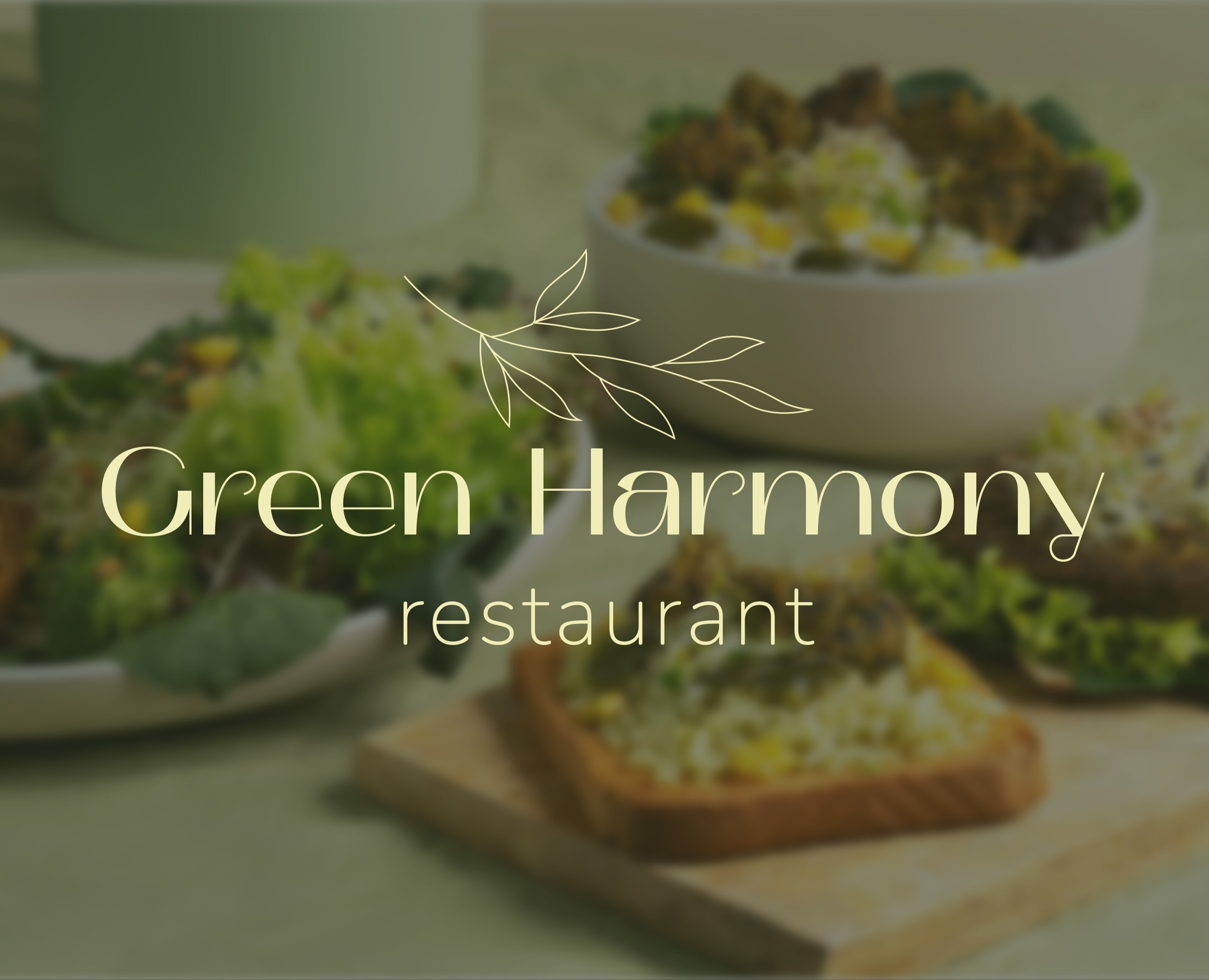 Green Harmony: Фирменный стиль для вегетарианского ресторана — Брендинг на Dprofile