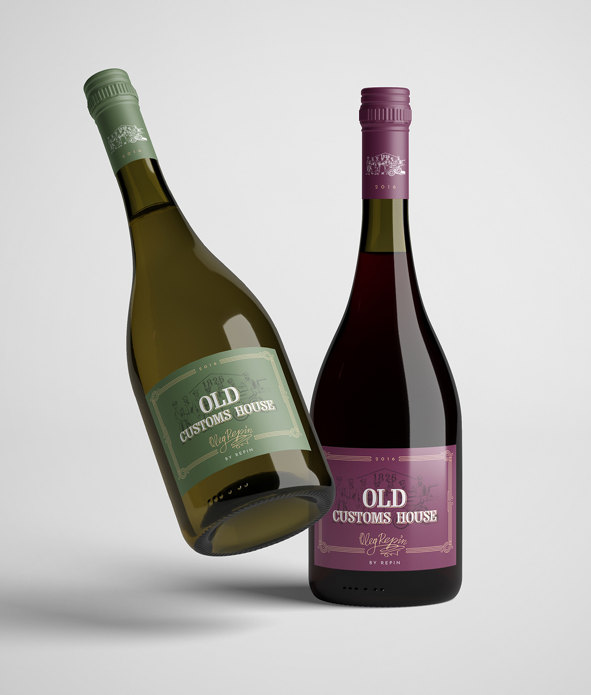 WINE LABEL DESIGN "OLD CUSTOMS HOUSE" — Изображение №2 — Брендинг, Графика на Dprofile