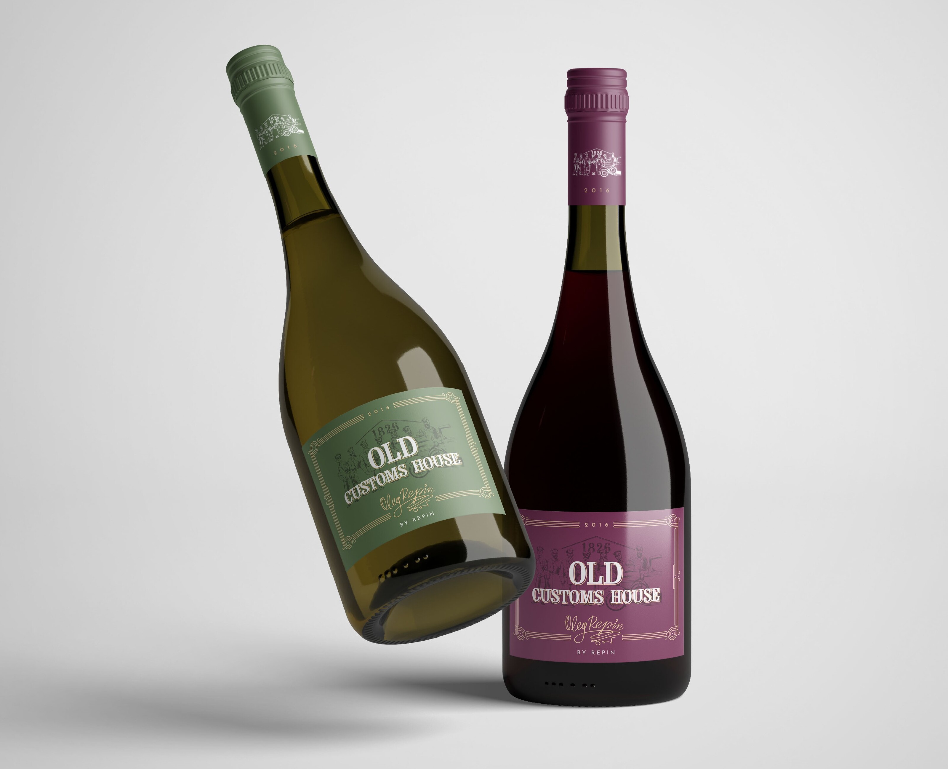 WINE LABEL DESIGN "OLD CUSTOMS HOUSE" — Брендинг, Графика на Dprofile