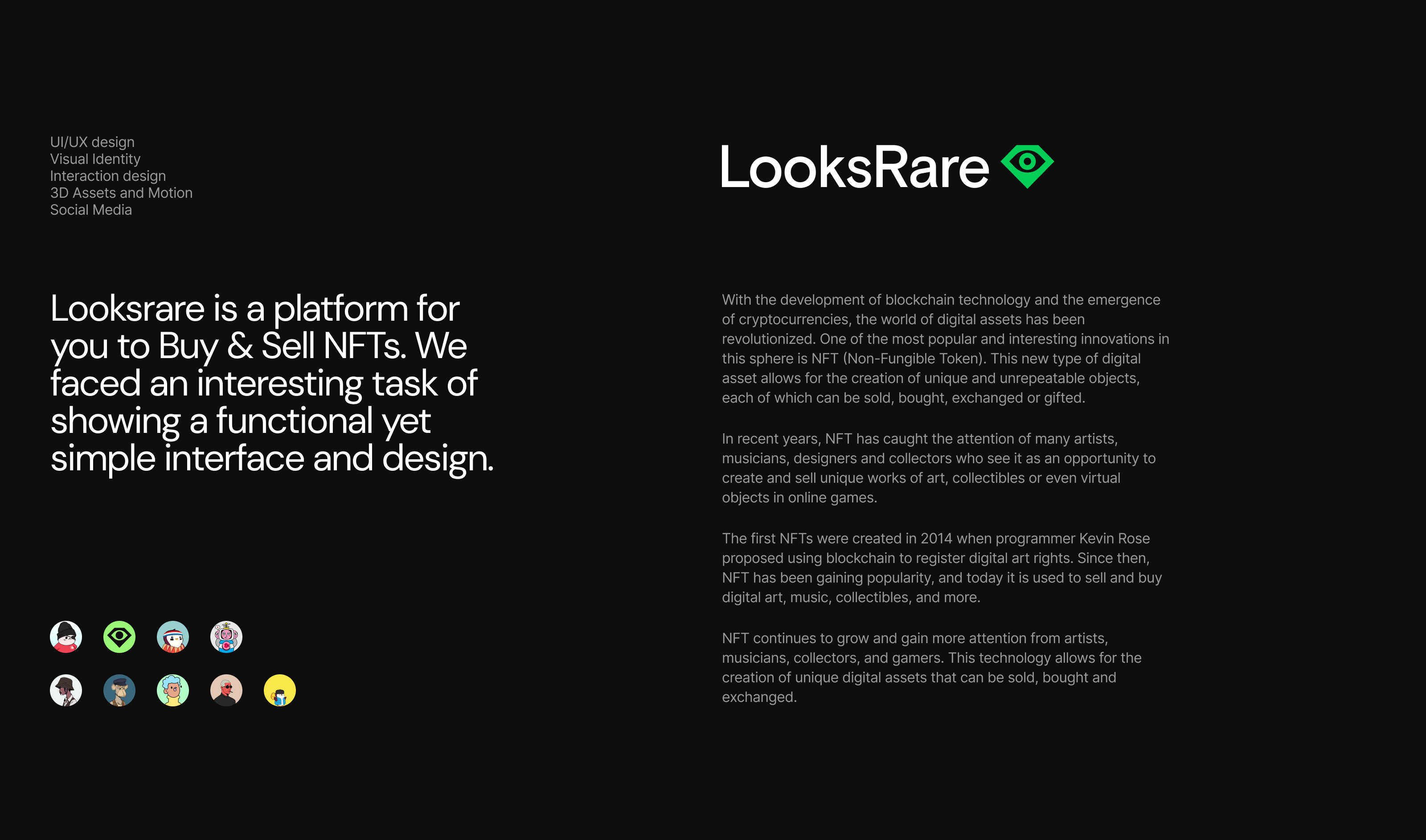 Looksrare — Изображение №1 — Интерфейсы, Брендинг на Dprofile