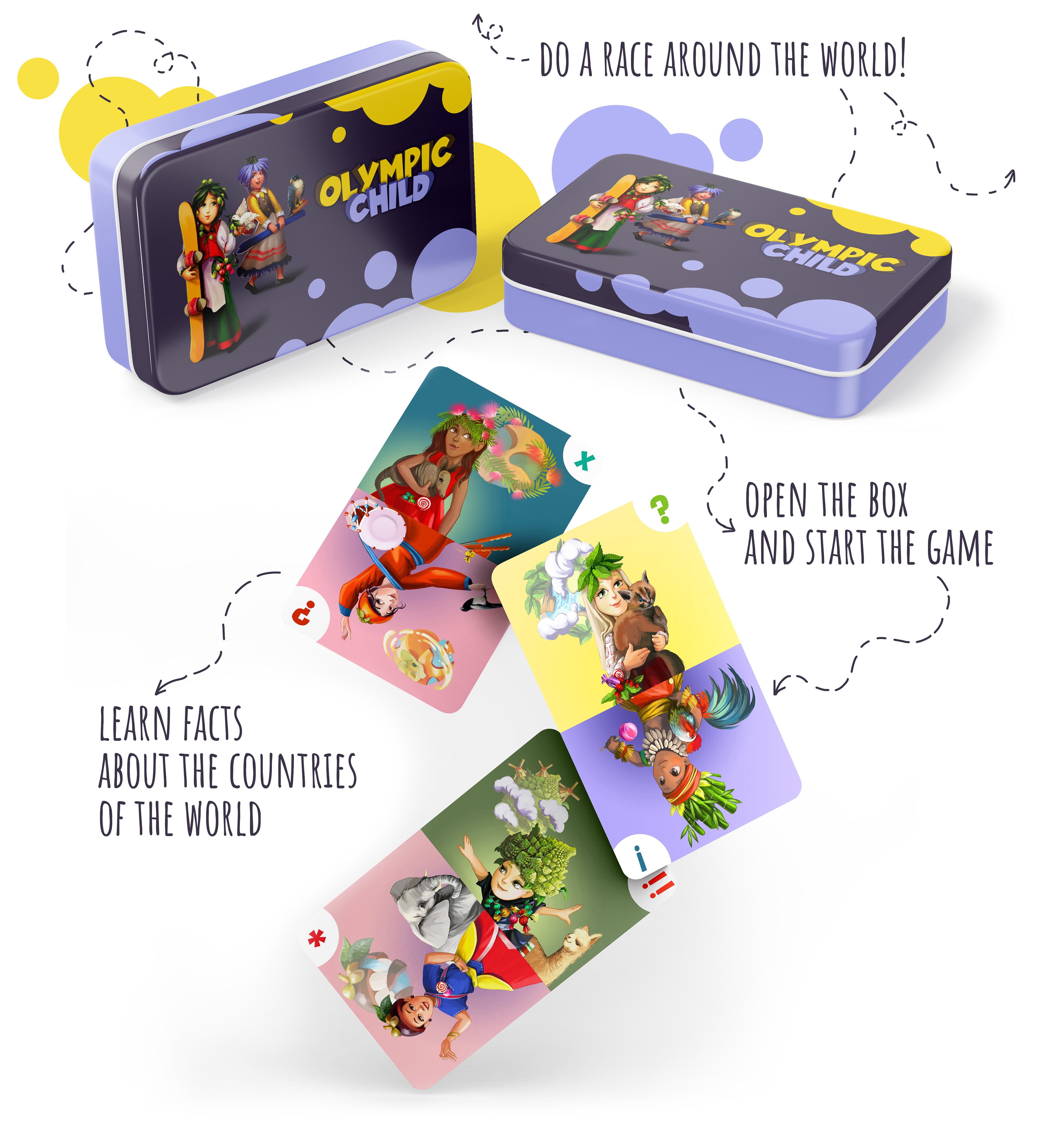 Olympic child. Card game Illustration — Изображение №2 — Иллюстрация на Dprofile