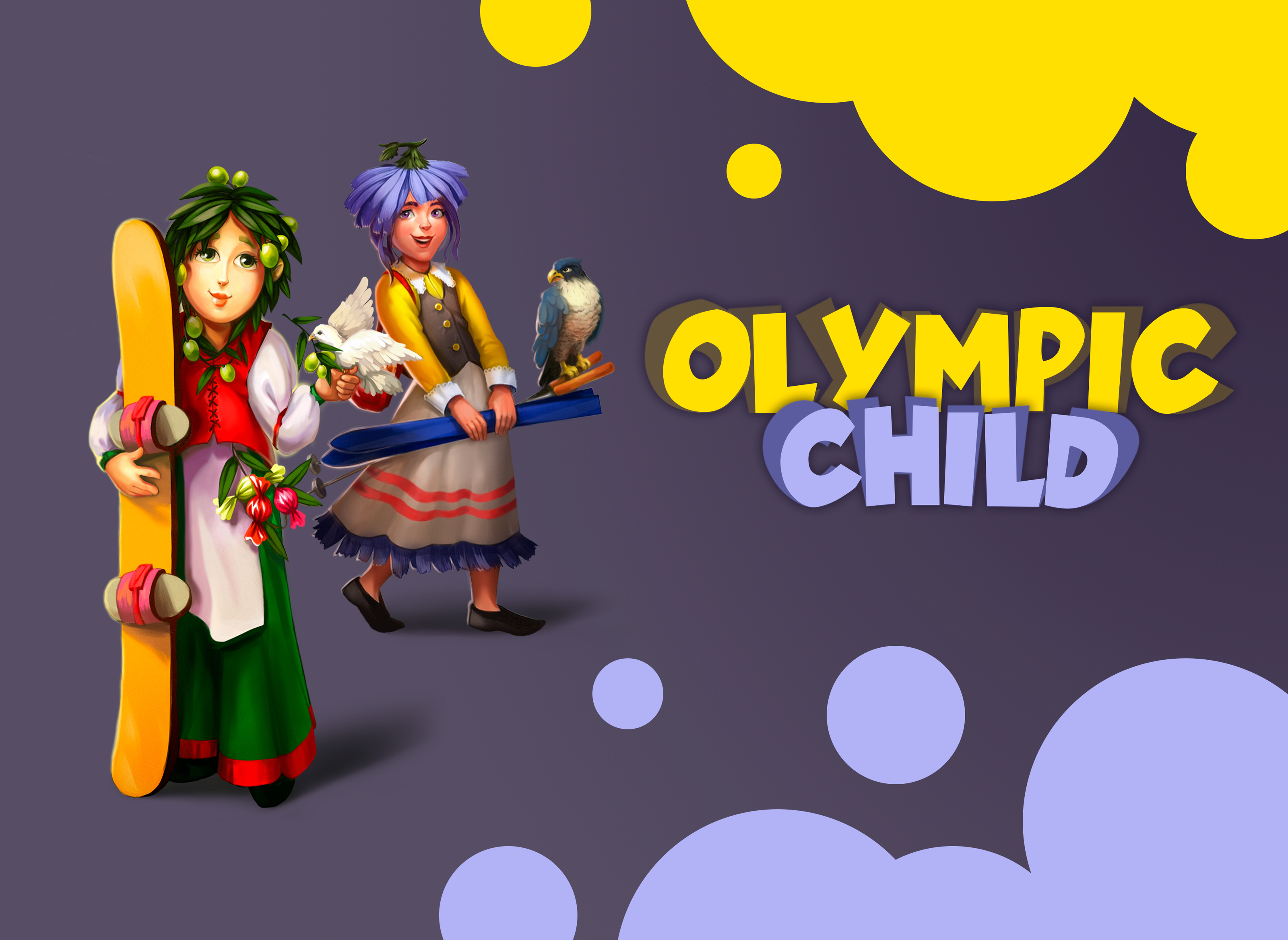 Olympic child. Card game Illustration — Изображение №1 — Иллюстрация на Dprofile