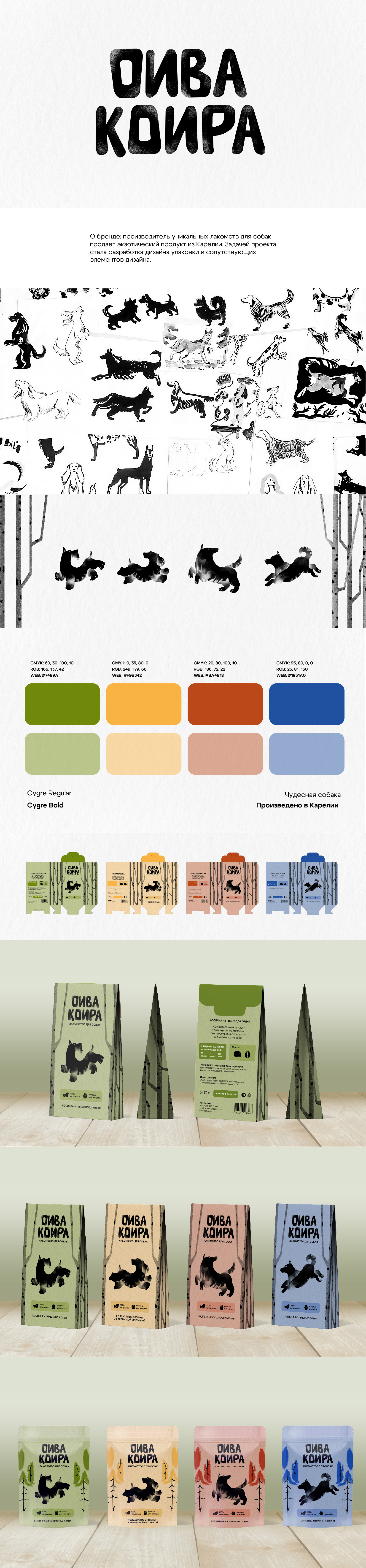 Дизайн серии упаковок лакомств для собак «Оива Коира» — Изображение №1 — Брендинг, Иллюстрация на Dprofile