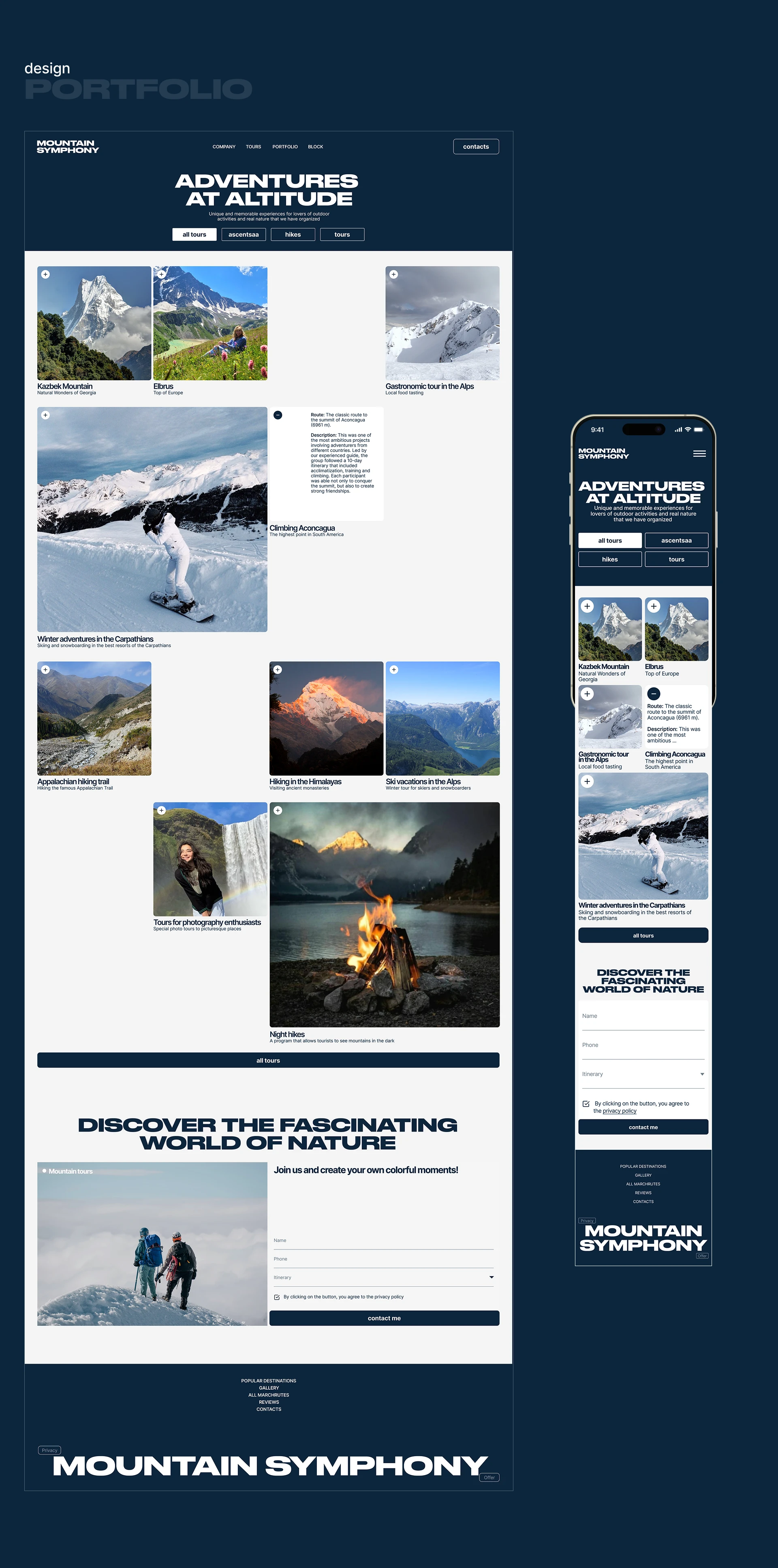 Сайт турагентства "Горная симфония" — Изображение №5 — Интерфейсы на Dprofile