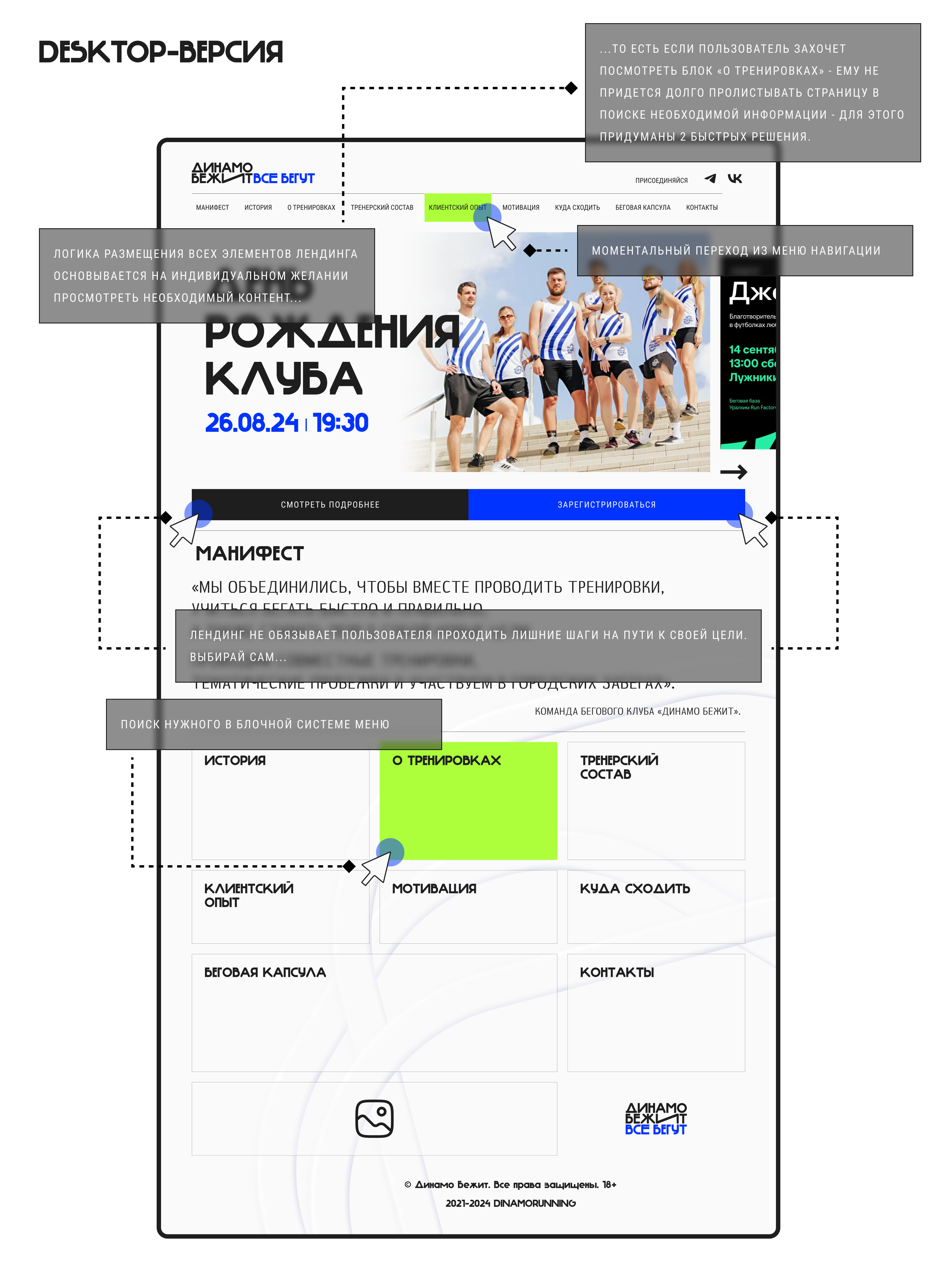 Редизайн лендинга бегового клуба «Динамо бежит» — Изображение №12 — Интерфейсы на Dprofile