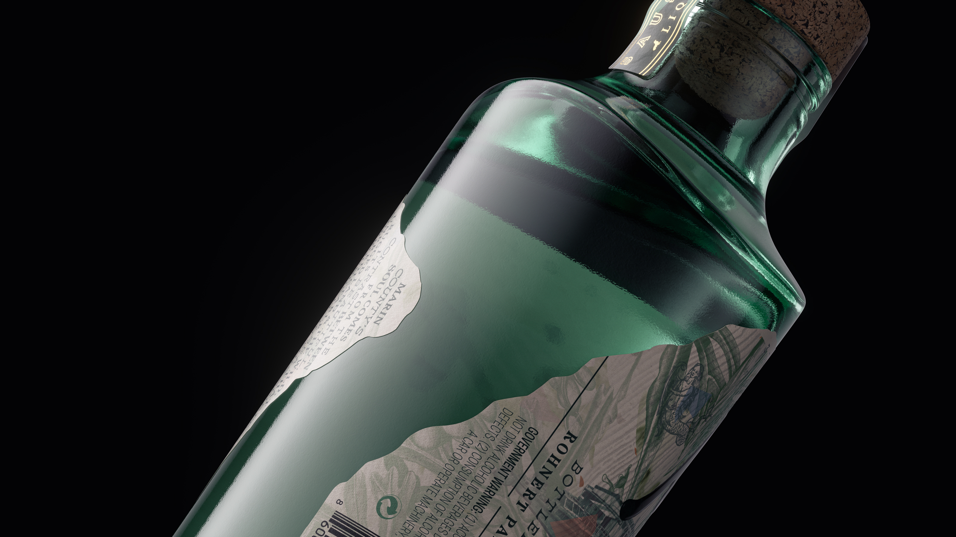 Gin Bottle | Full CGI Visualization — Изображение №7 — 3D на Dprofile