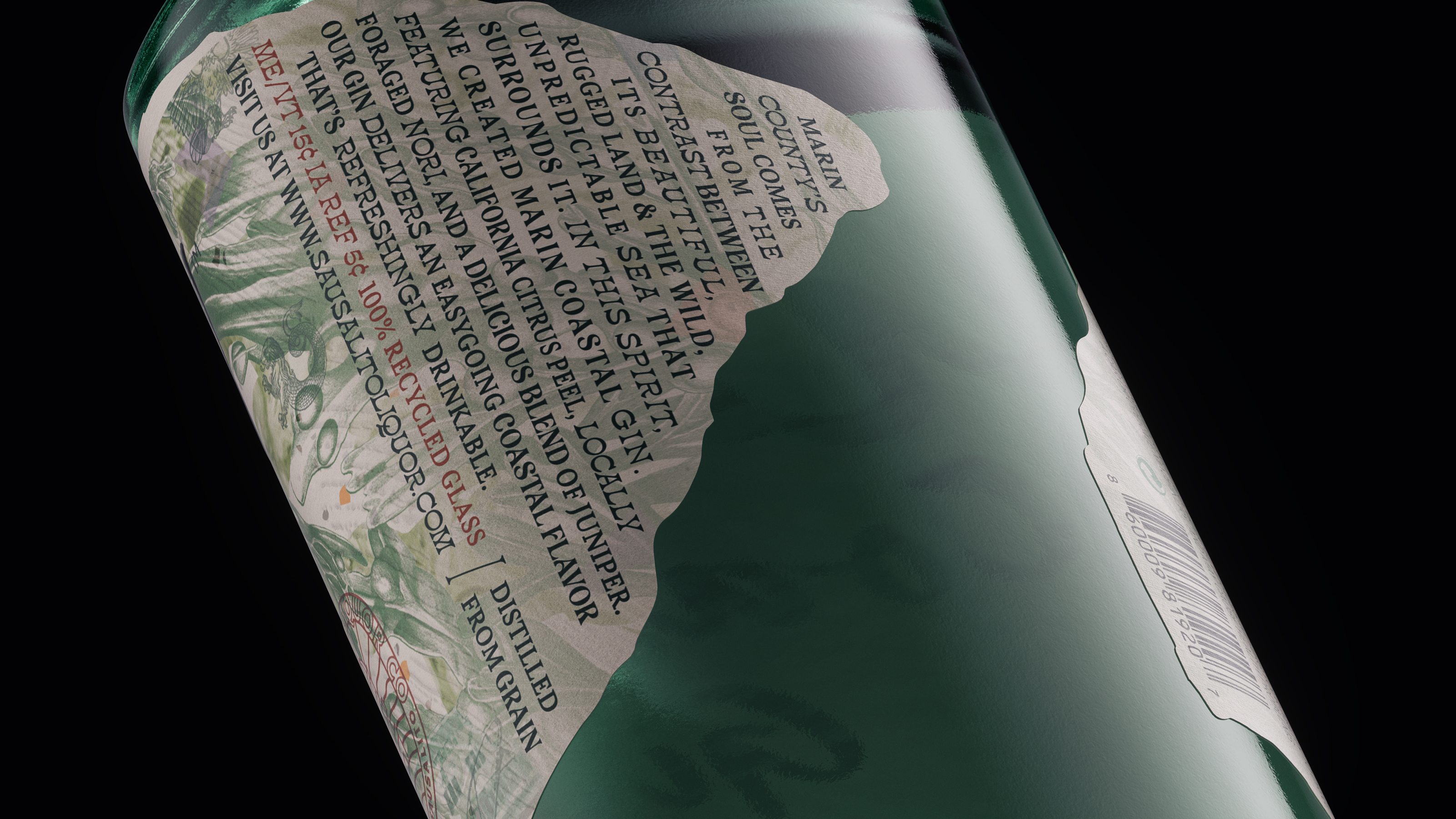 Gin Bottle | Full CGI Visualization — Изображение №6 — 3D на Dprofile