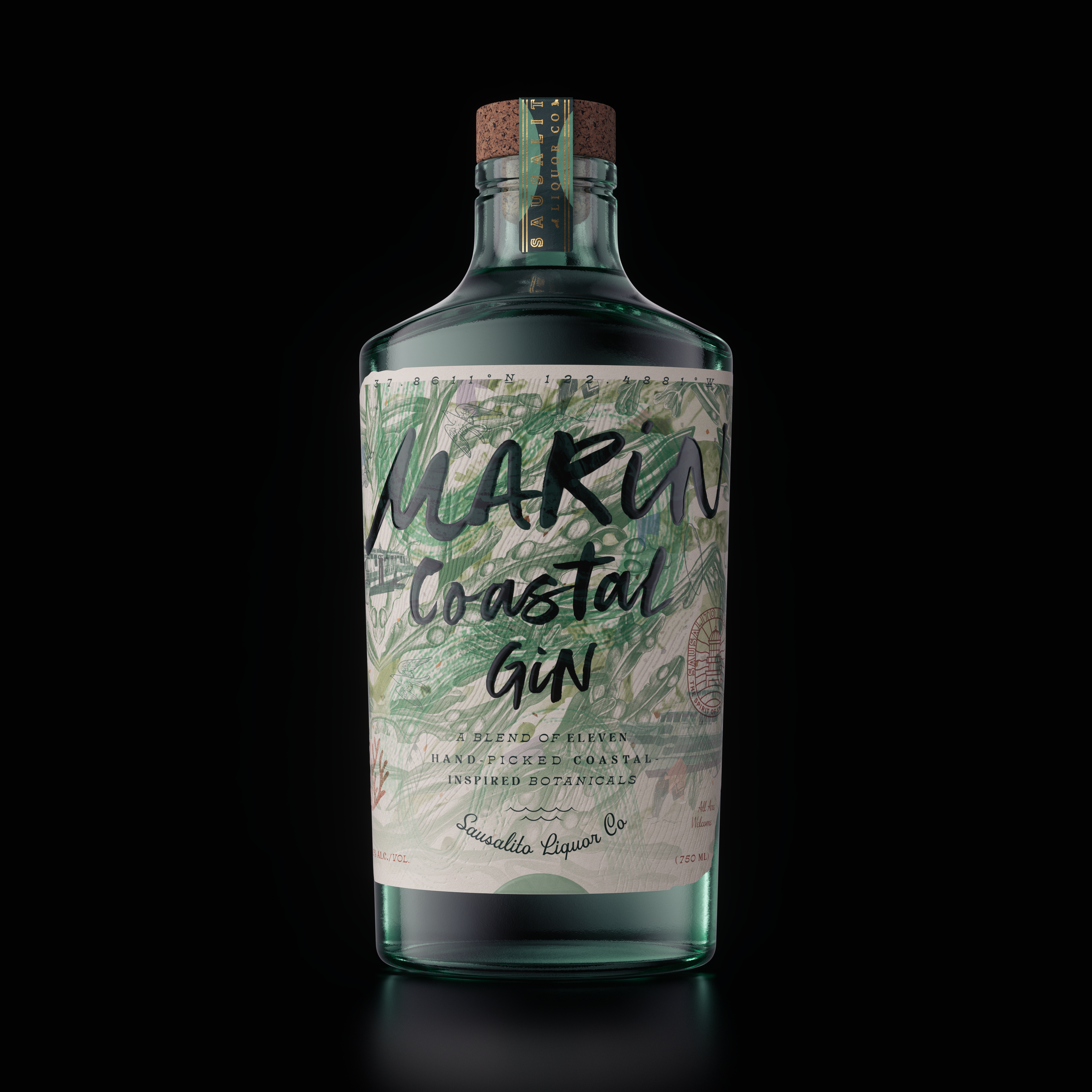 Gin Bottle | Full CGI Visualization — Изображение №2 — 3D на Dprofile