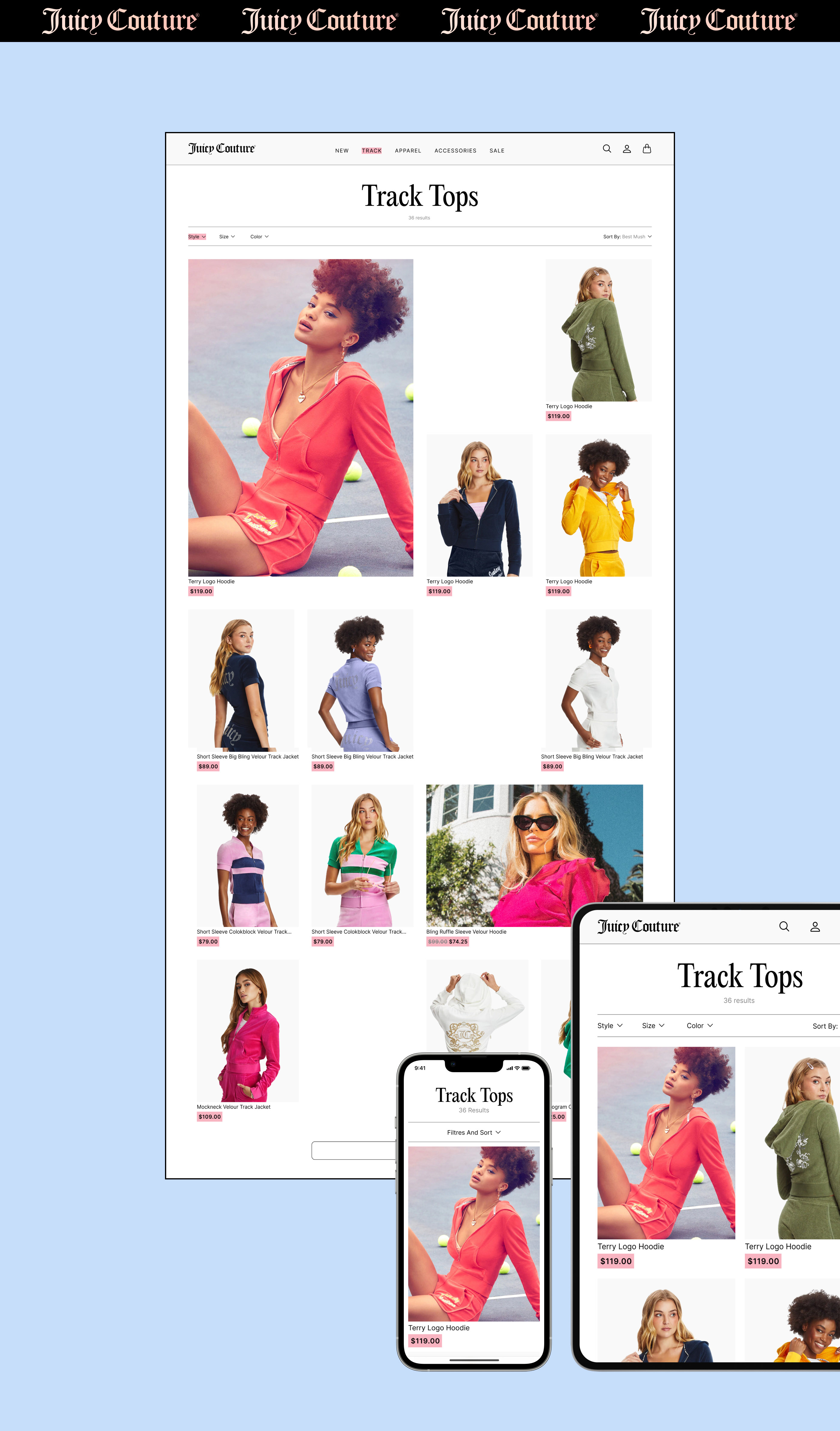 Juicy Couture | E-commerce redesign concept — Изображение №3 — Интерфейсы, Брендинг на Dprofile
