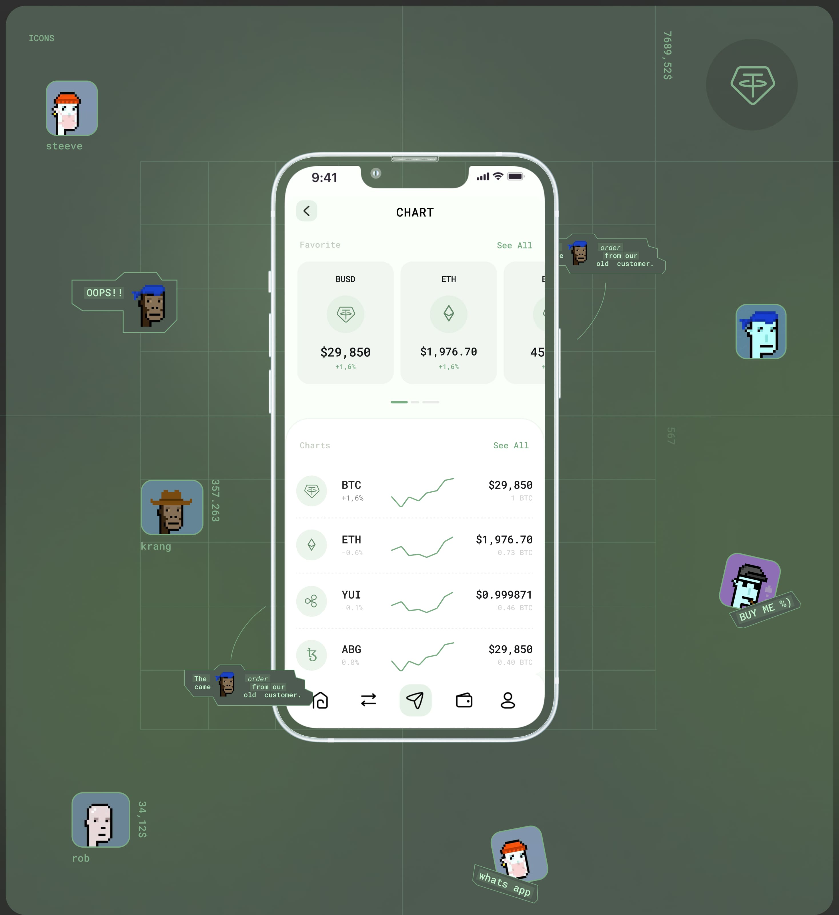 Сrypto app / nft / chating — Изображение №6 — Интерфейсы на Dprofile