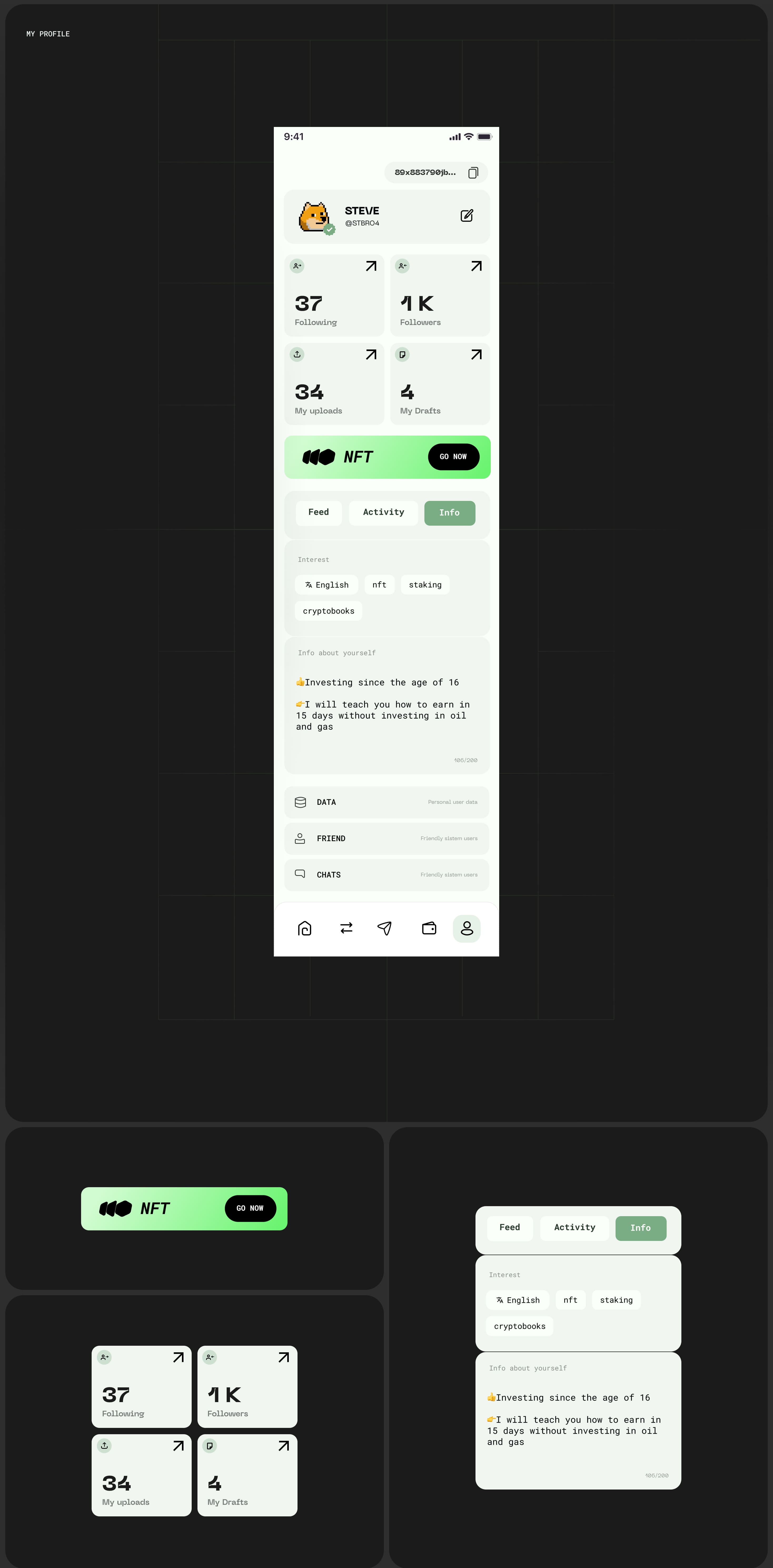 Сrypto app / nft / chating — Изображение №20 — Интерфейсы на Dprofile