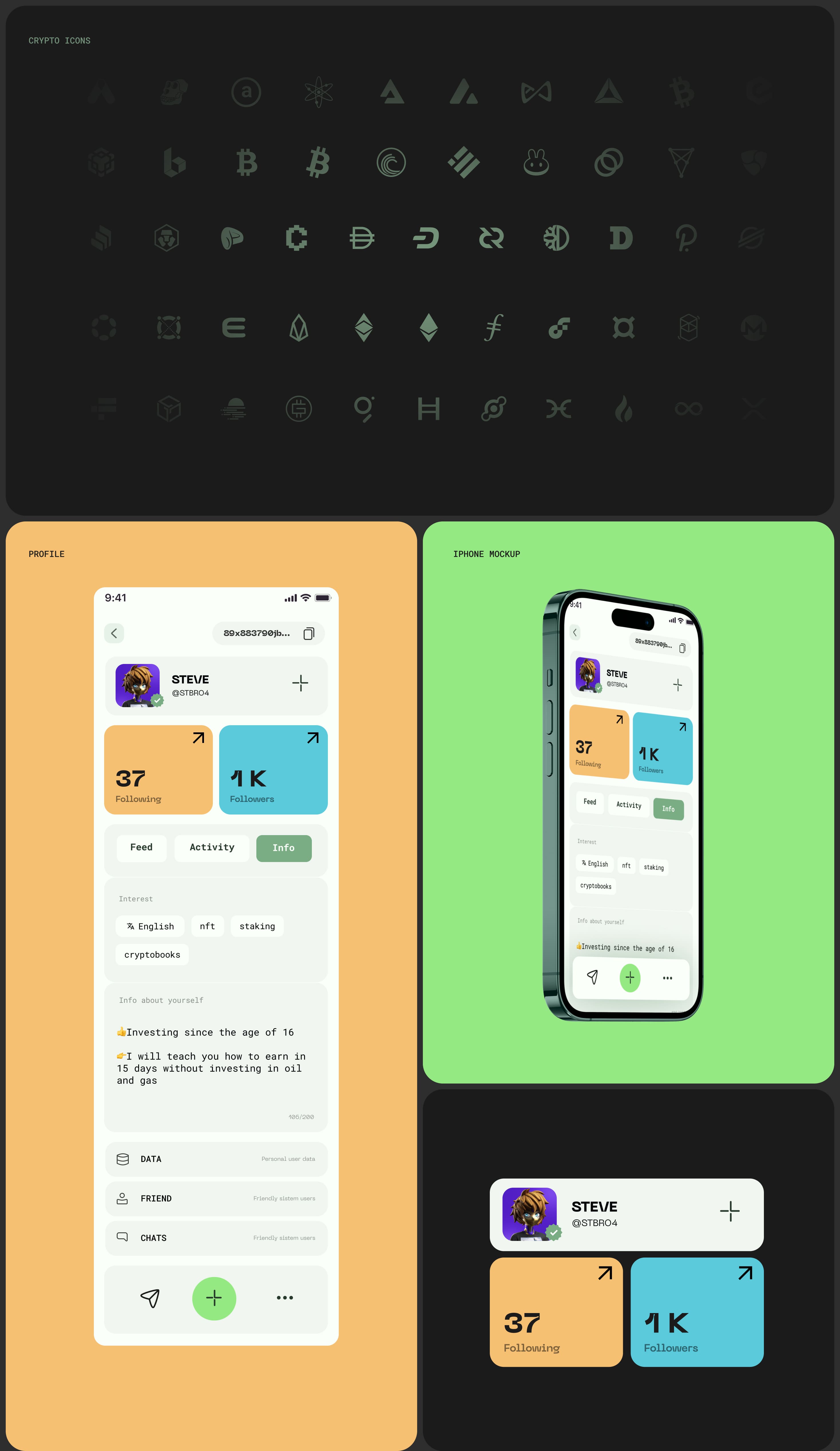 Сrypto app / nft / chating — Изображение №13 — Интерфейсы на Dprofile