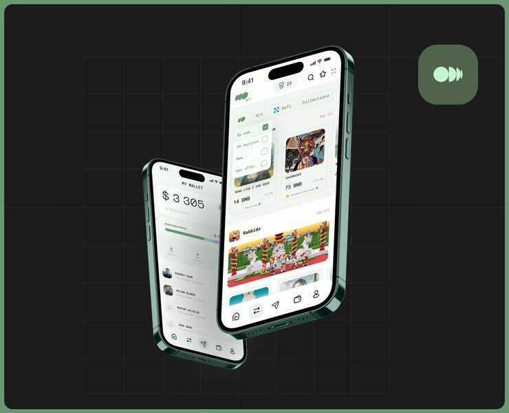 Сrypto app / nft / chating — Интерфейсы на Dprofile