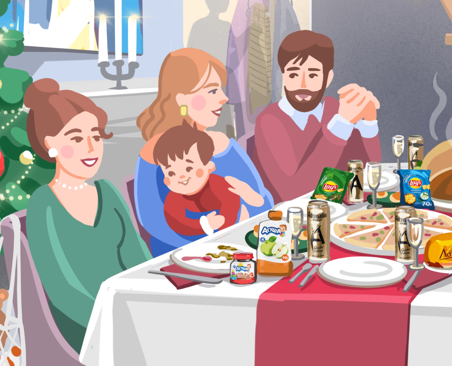 Иллюстрация Новый год Illustration process на Dprofile