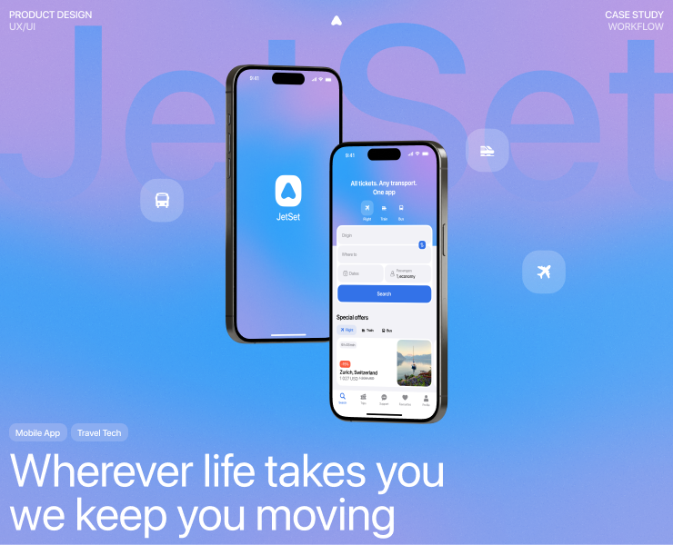 JetSet® Mobile App — Интерфейсы на Dprofile