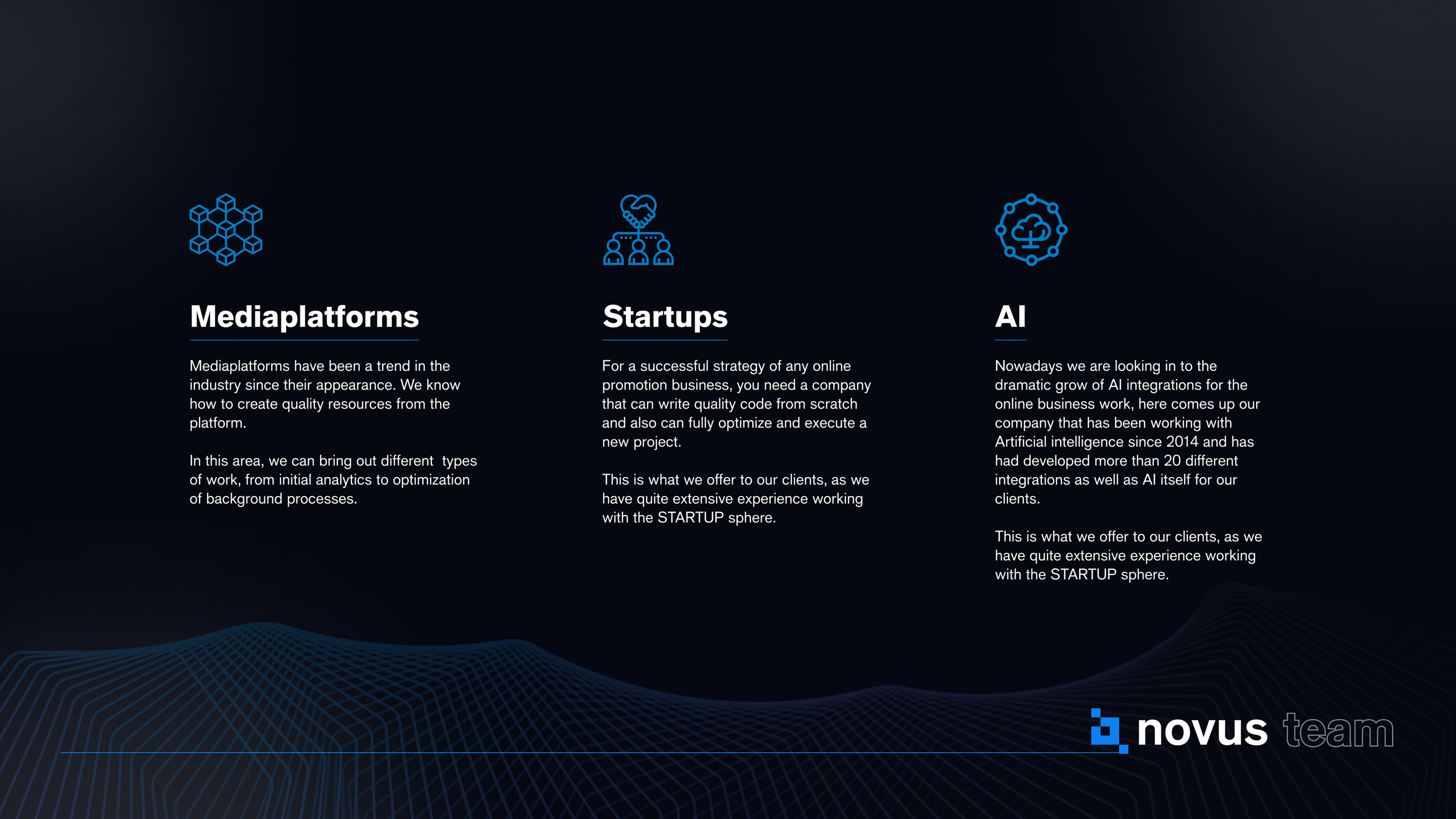 Novus team projects presentation — Изображение №4 — Интерфейсы, Брендинг на Dprofile
