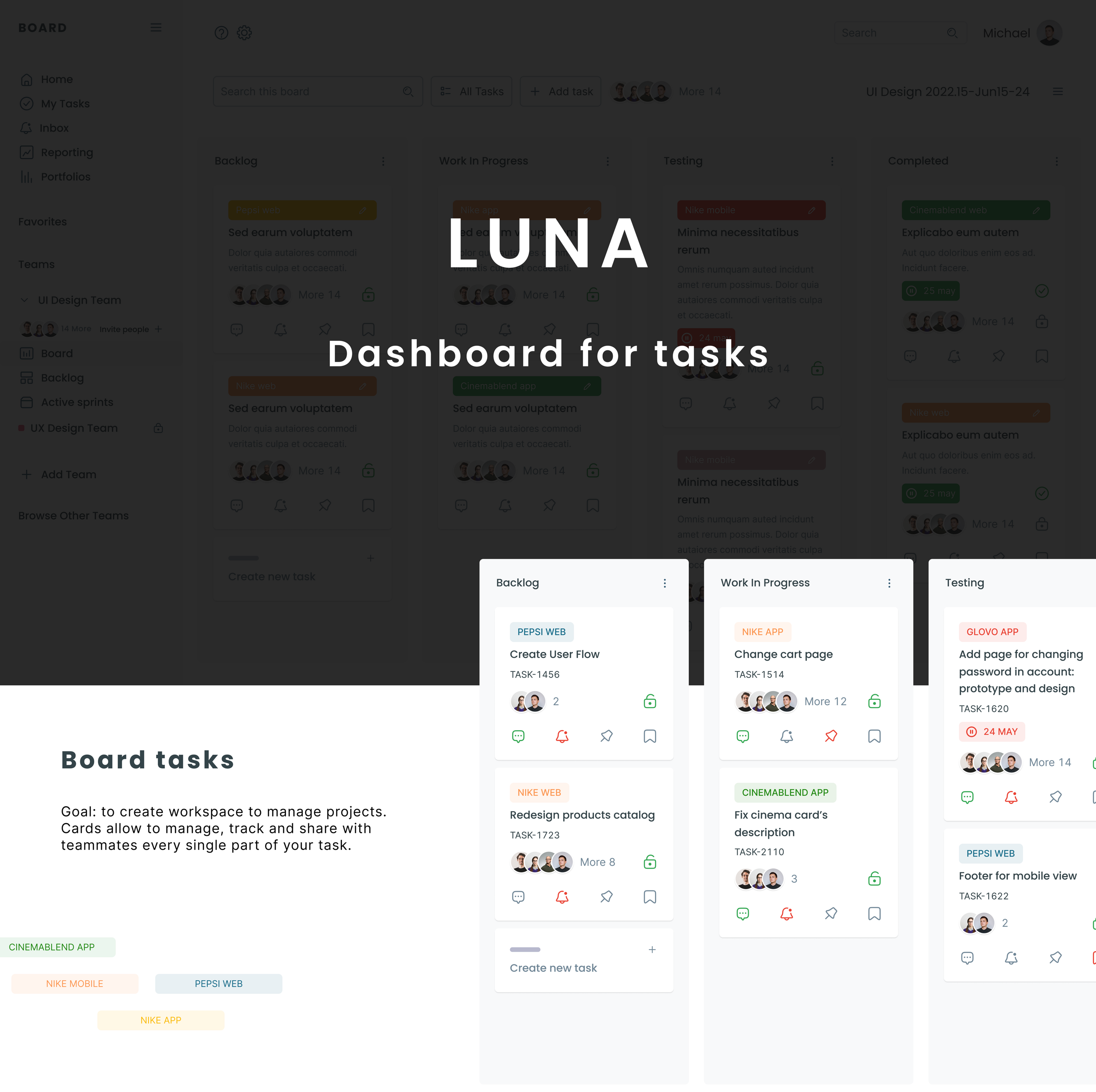 Luna board tasks — Изображение №2 — Интерфейсы на Dprofile