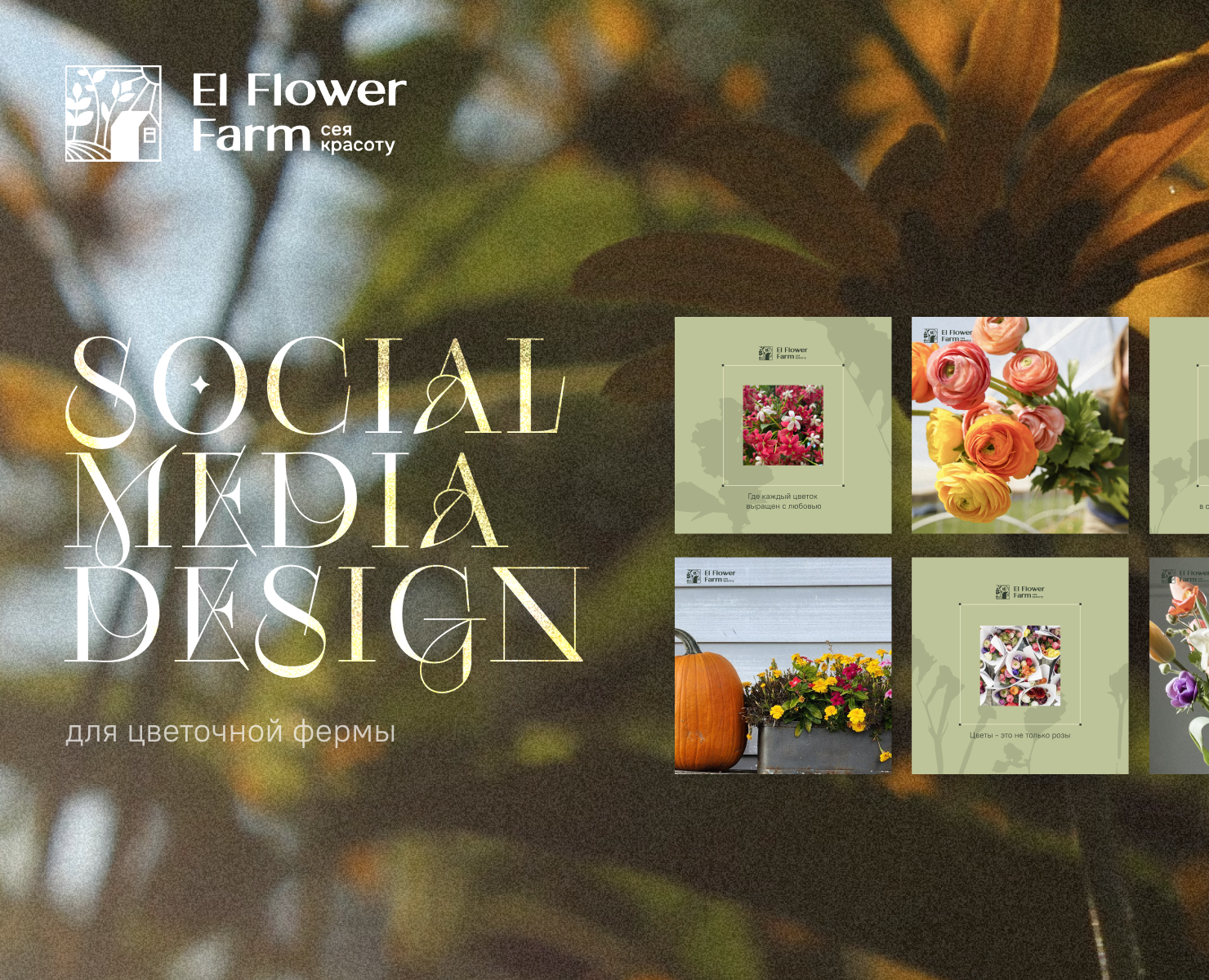 Оформление социальных сетей для цветочной фермы — Маркетинг на Dprofile