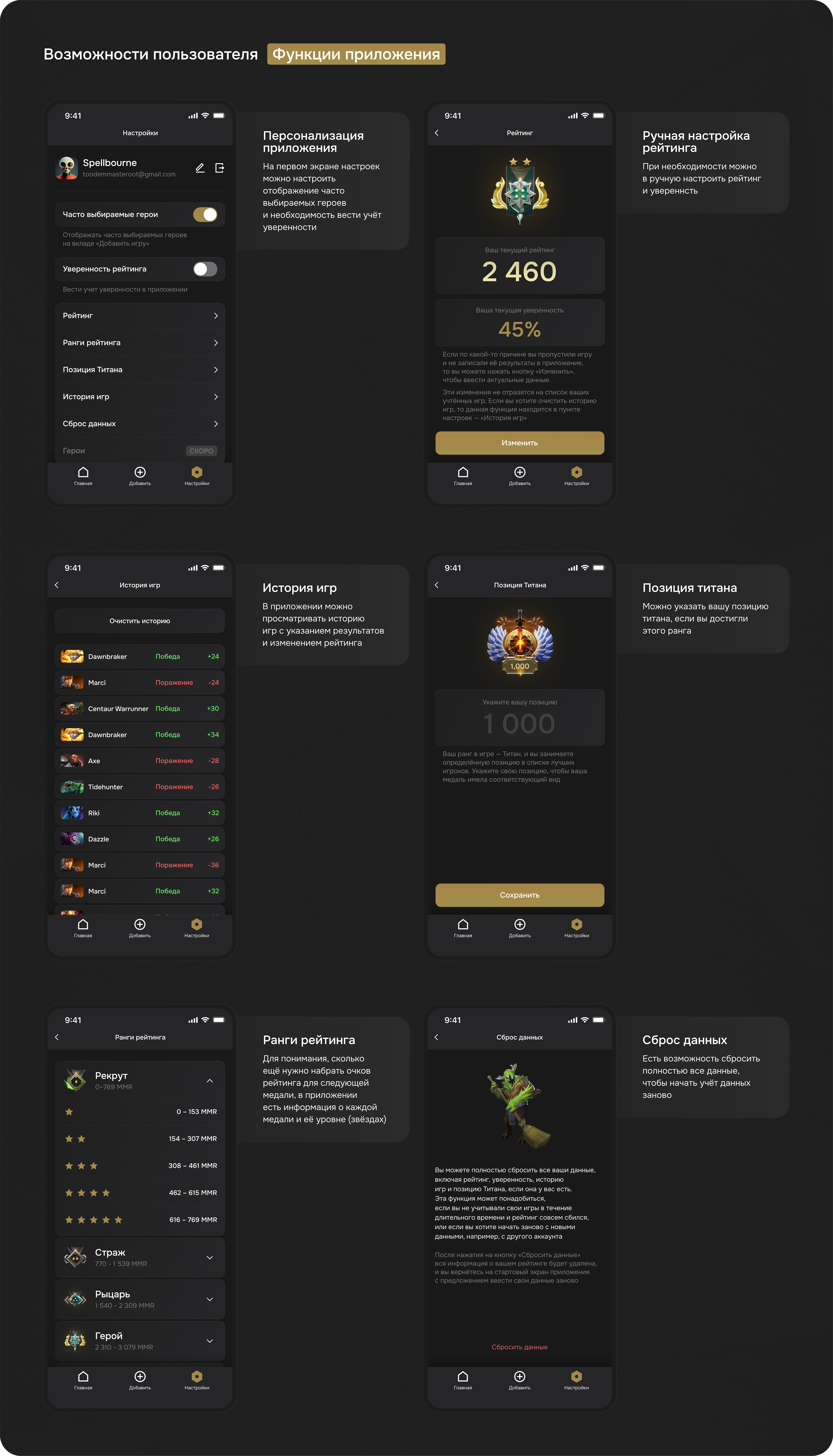 Rating Dota Mobile Application Ui & UX Design — Изображение №7 — Интерфейсы на Dprofile