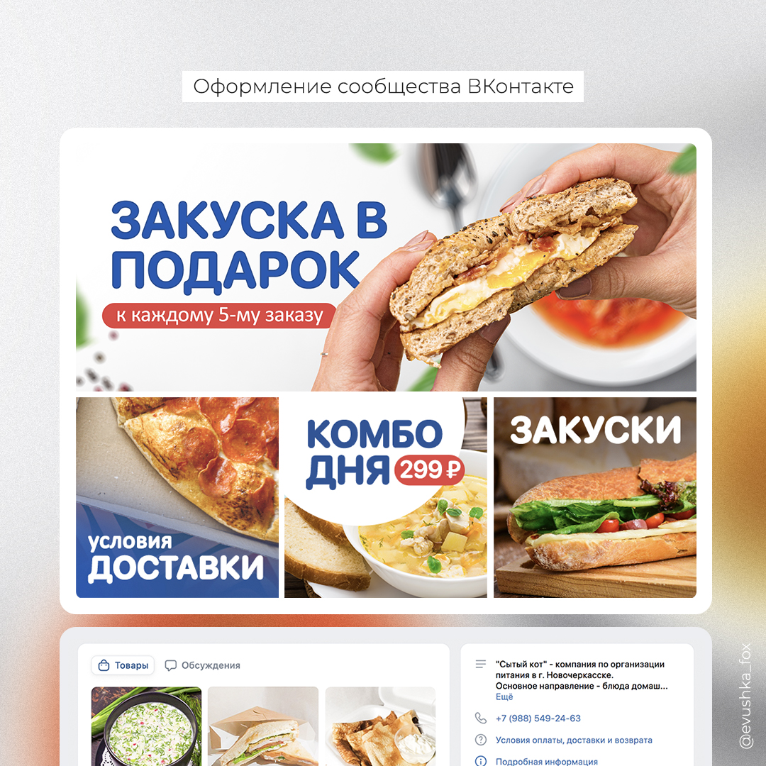 Сытый кот – брендинг доставки горячих обедов — Изображение №2 — Брендинг, Графика на Dprofile