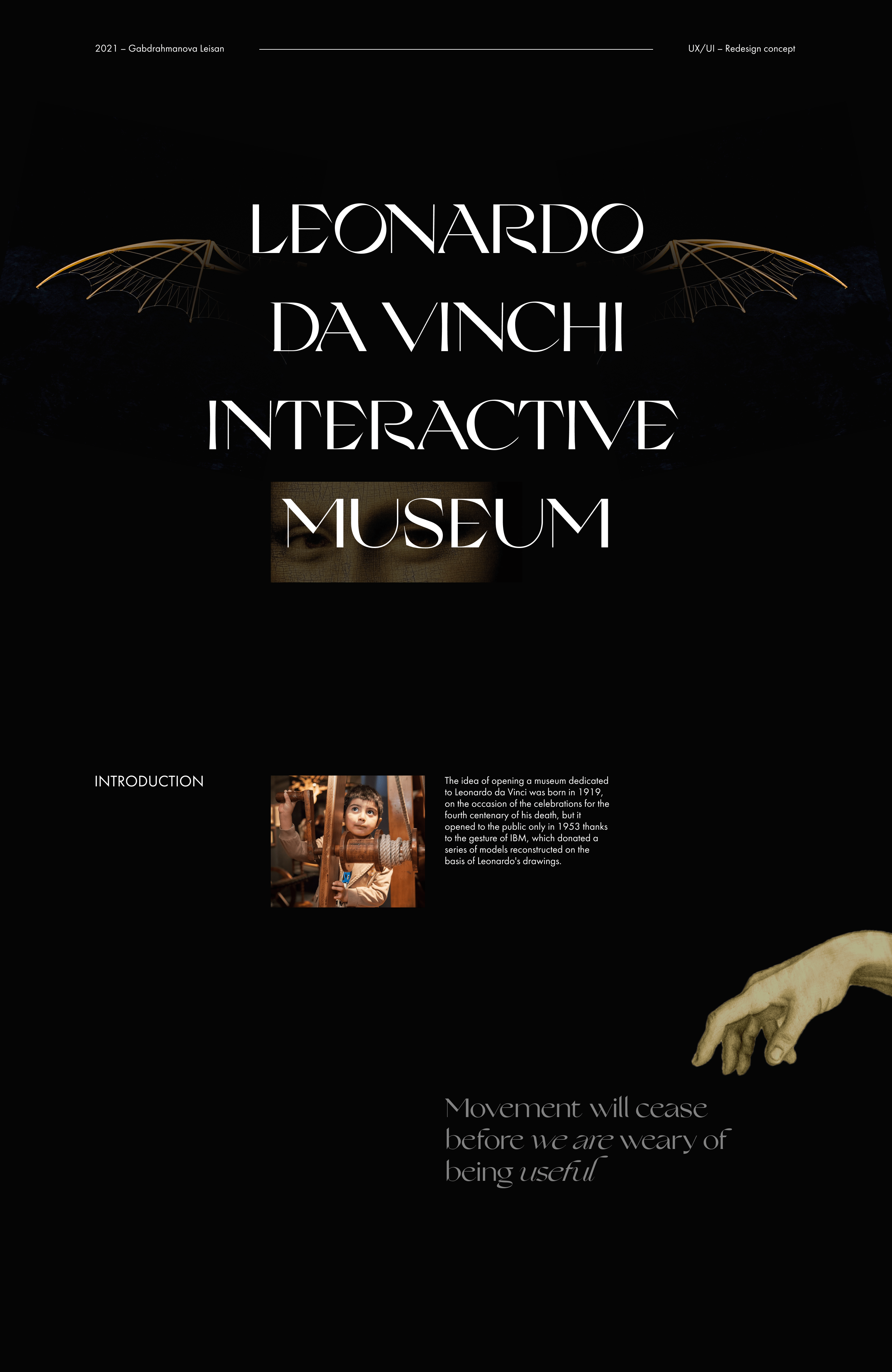 Leonardo Da Vinchi museum - website redesign — Изображение №1 — Интерфейсы, Брендинг на Dprofile
