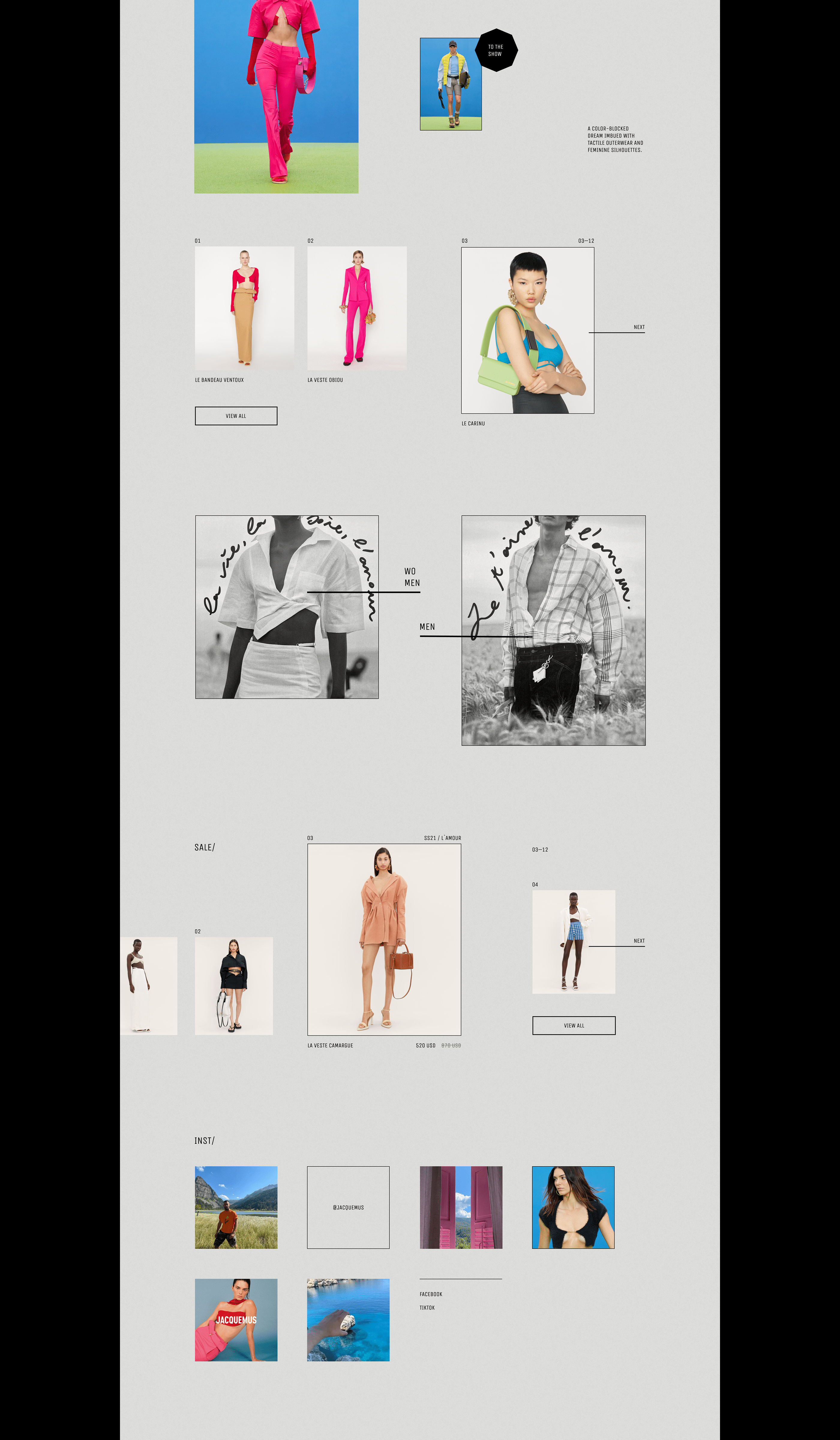 JACQUEMUS Website — Изображение №4 — Интерфейсы, Графика на Dprofile