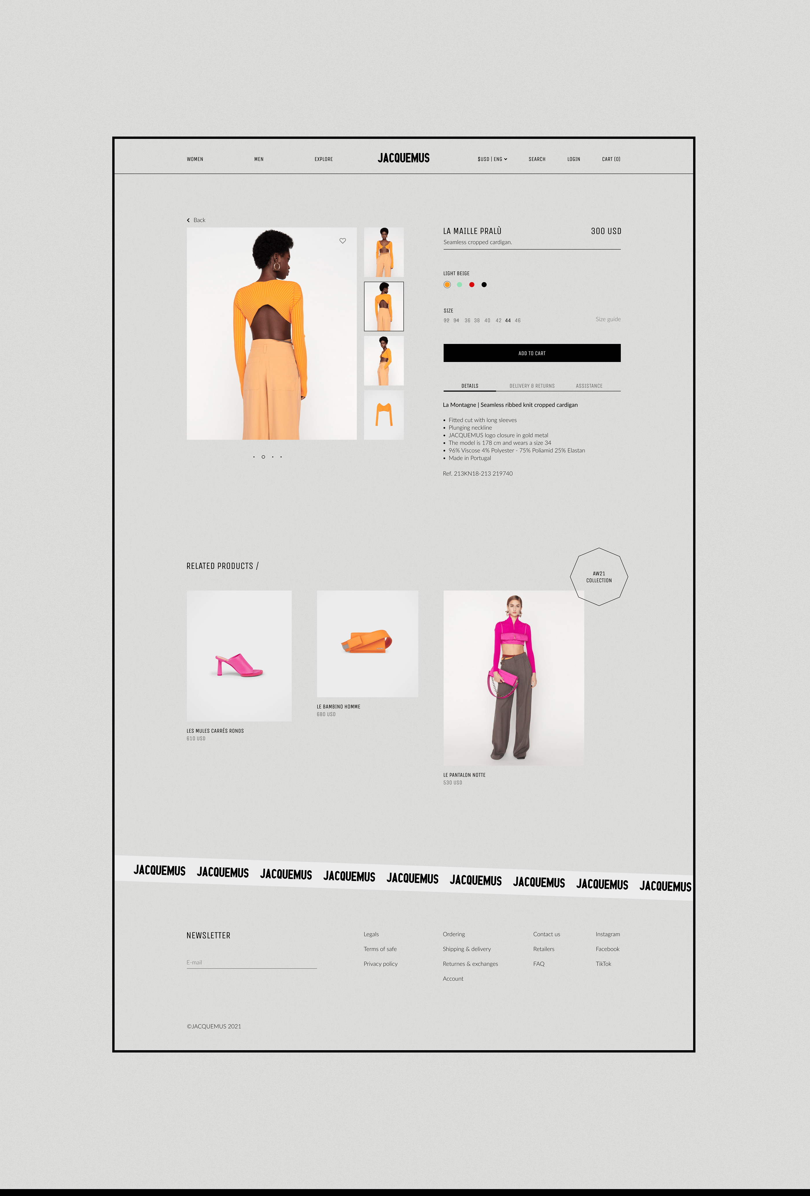 JACQUEMUS Website — Изображение №13 — Интерфейсы, Графика на Dprofile