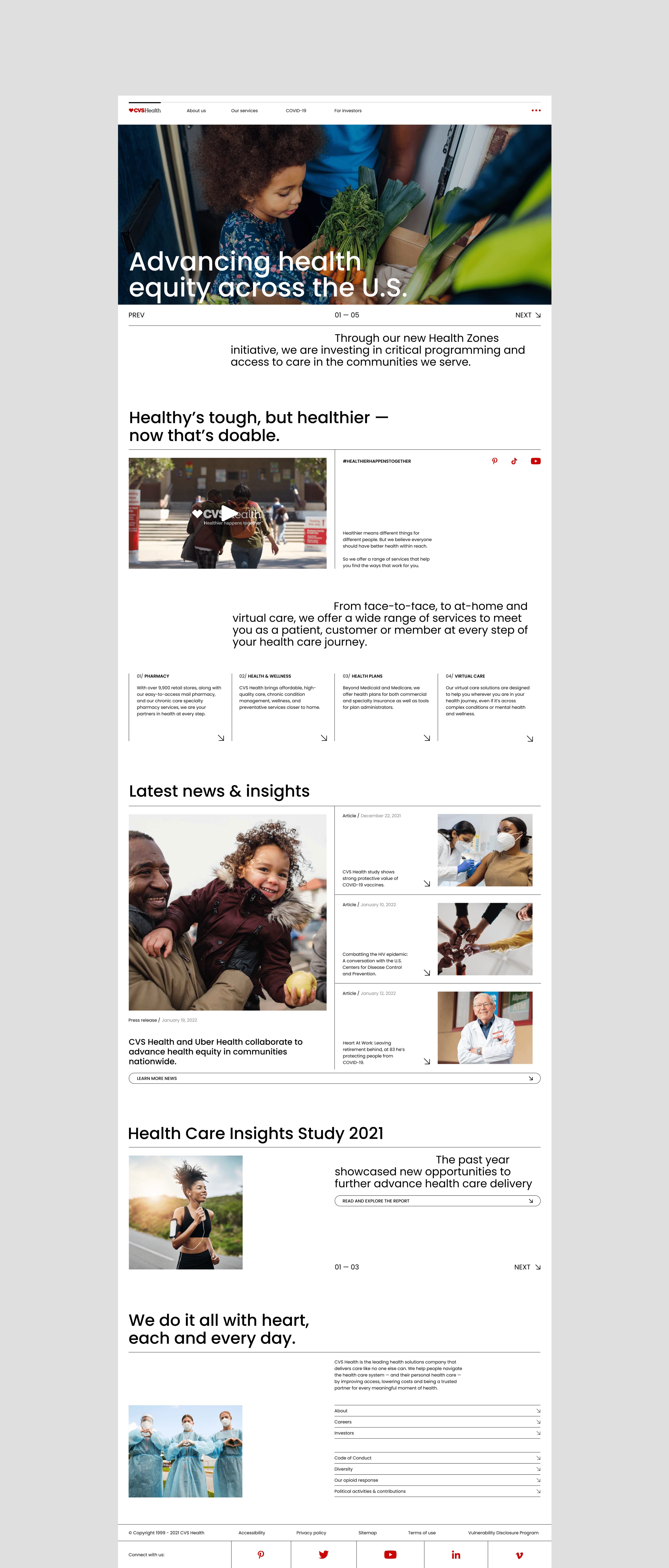 CVS HEALTH website — Изображение №3 — Интерфейсы, Брендинг на Dprofile