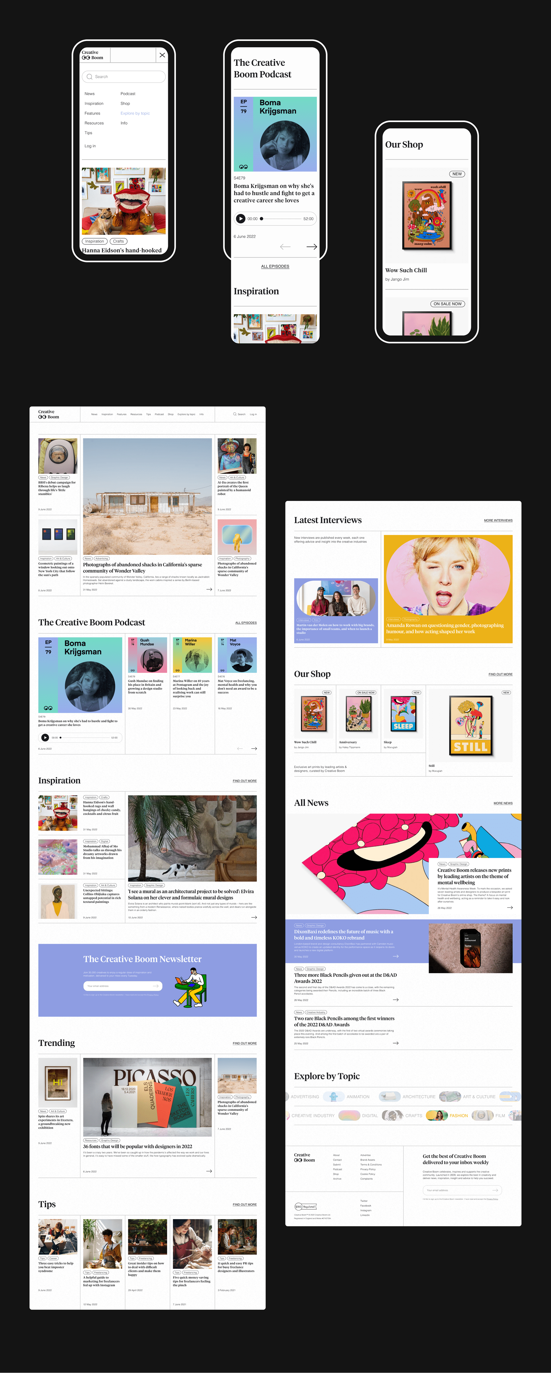 Creative Boom — news website redesign — Изображение №2 — Интерфейсы на Dprofile