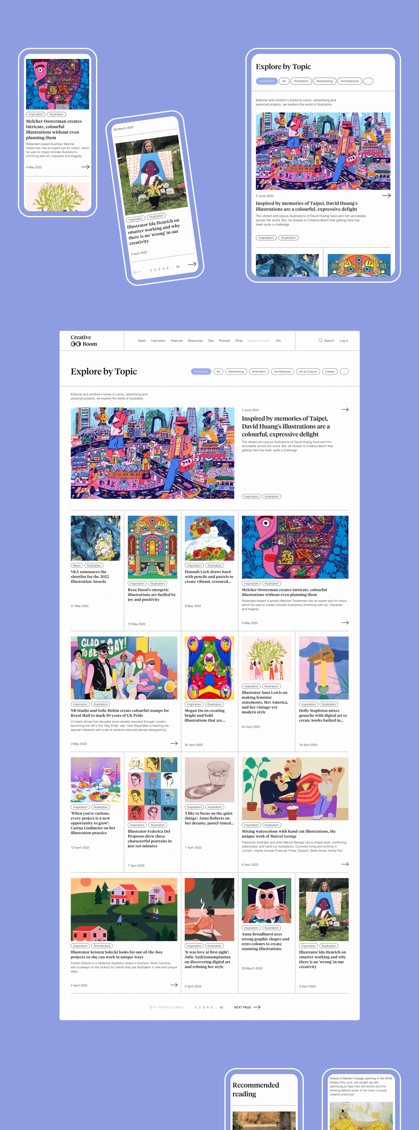 Creative Boom — news website redesign — Изображение №5 — Интерфейсы на Dprofile