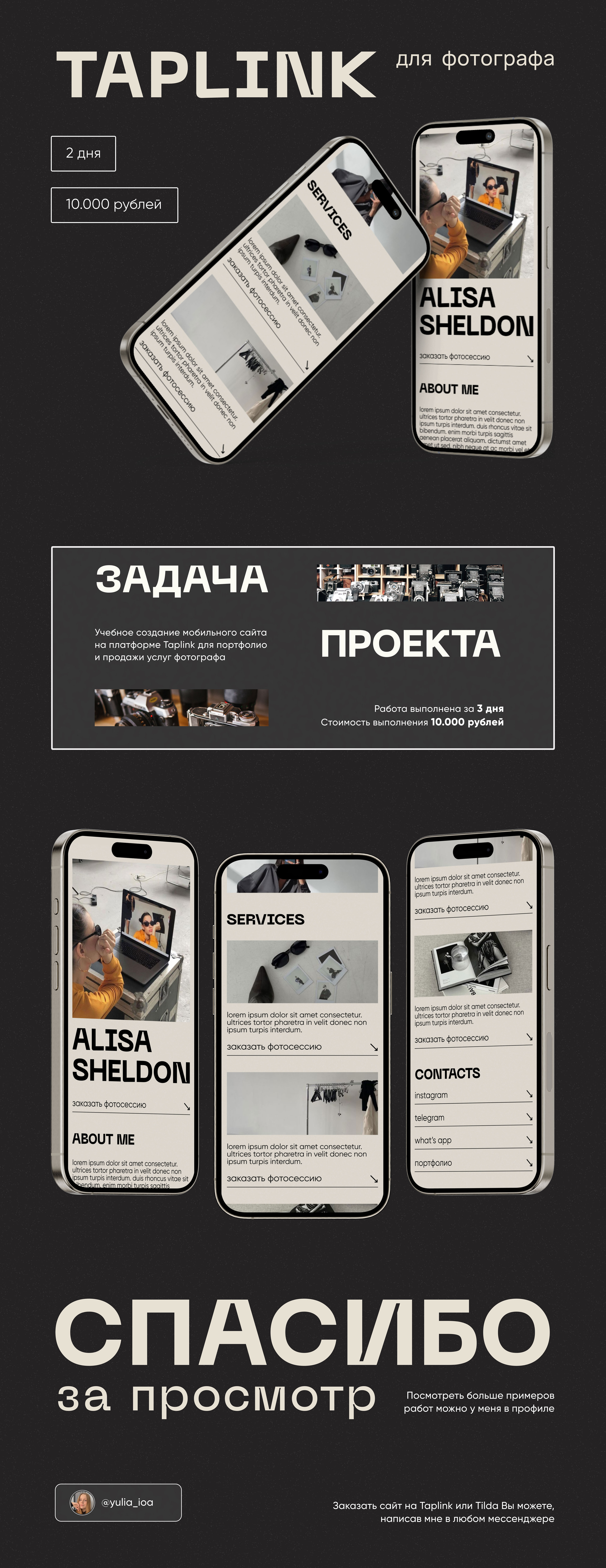 Таплинк для фотографа — Изображение №1 — Интерфейсы, Маркетинг на Dprofile