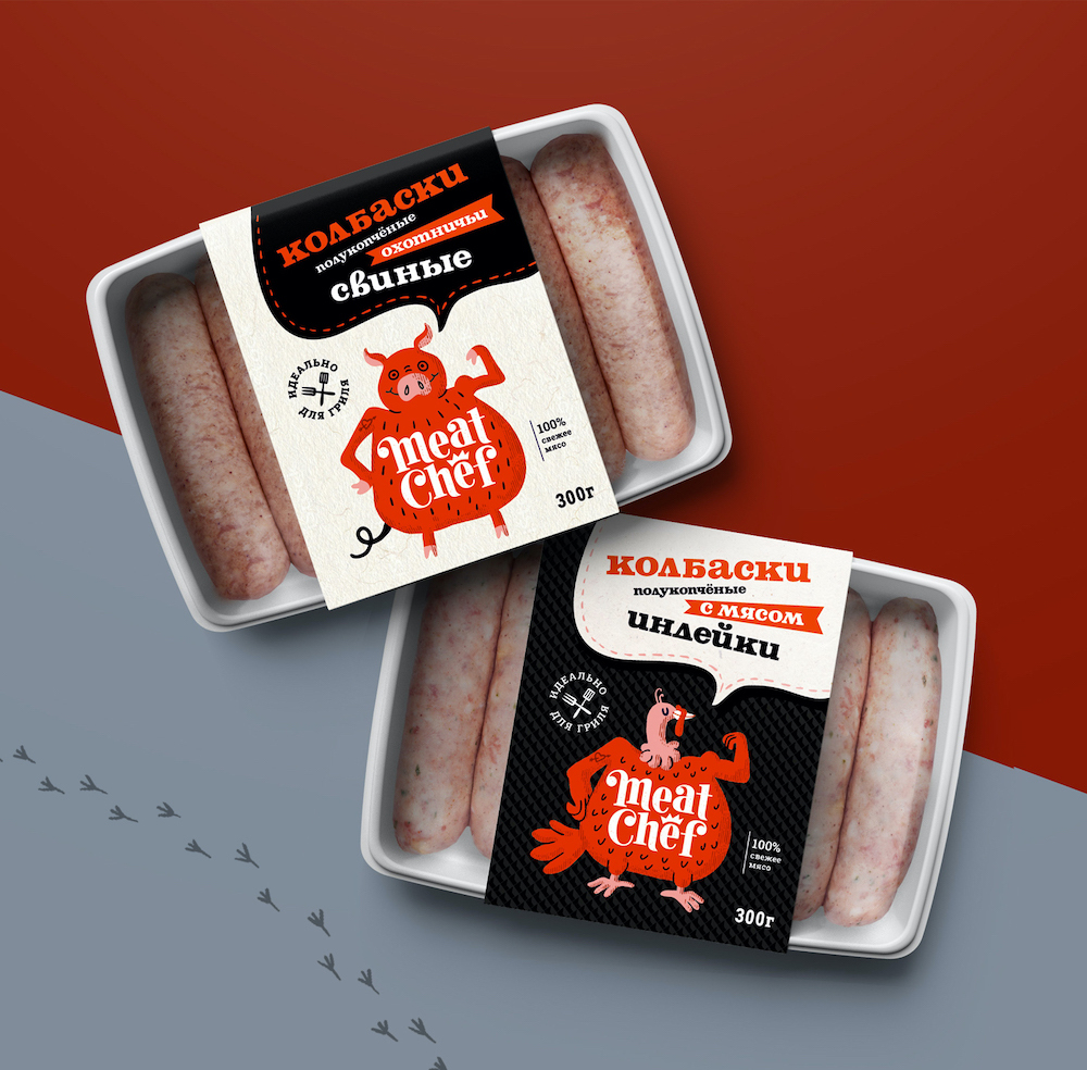 Айдентика Дизайн упаковки MeatChef для мясных полуфабрикатов — Изображение №1 — Брендинг, Иллюстрация на Dprofile