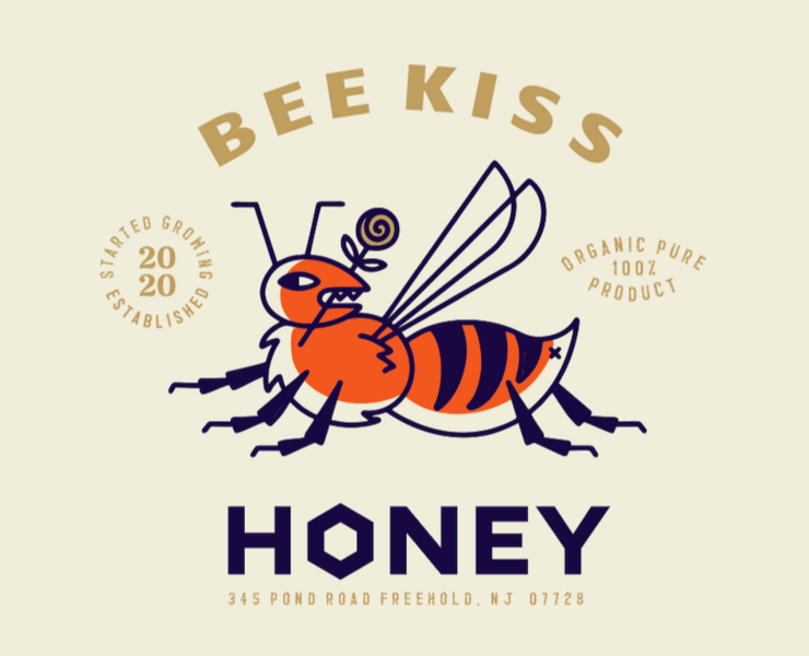 Bee Kiss айдентика и дизайн упаковки меда — Брендинг, Иллюстрация на Dprofile
