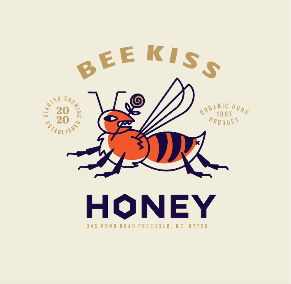 Bee Kiss айдентика и дизайн упаковки меда — Изображение №1 — Брендинг, Иллюстрация на Dprofile