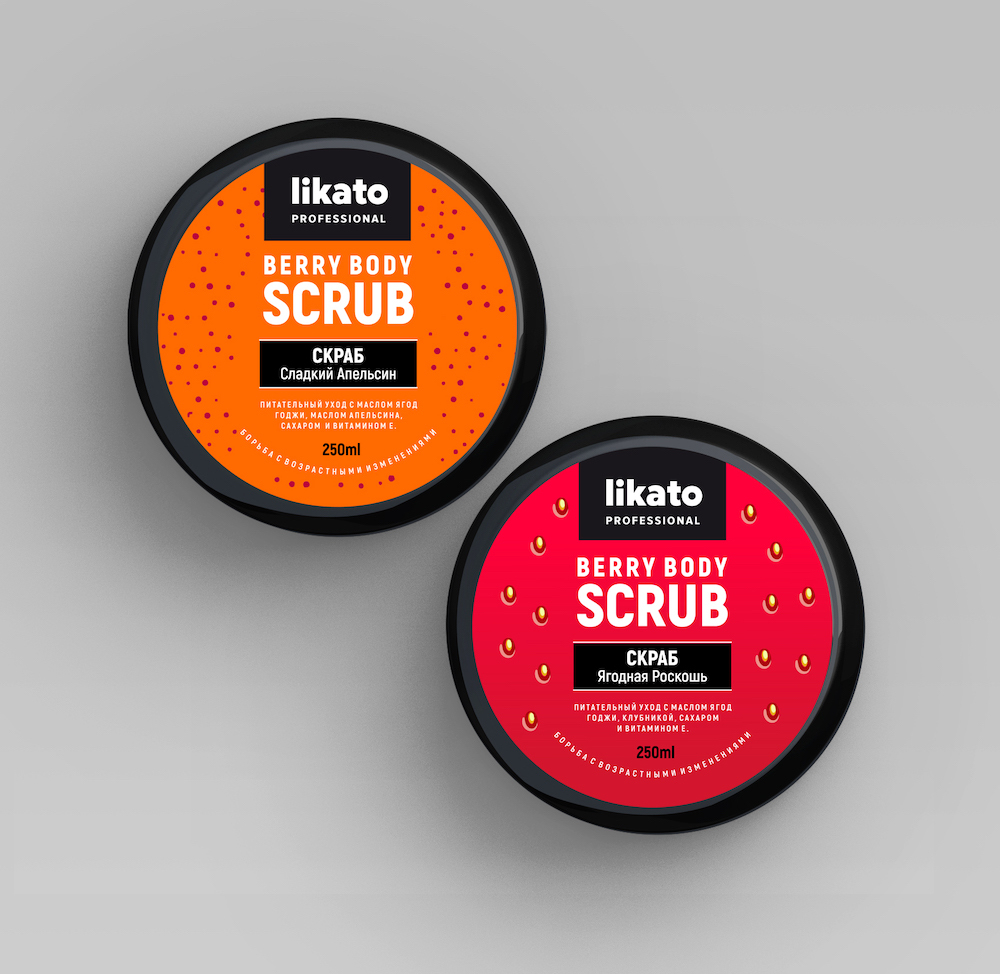 Berry Luxury Scrub дизайн упаковки скраба для бренда LIKATO — Изображение №6 — Брендинг на Dprofile