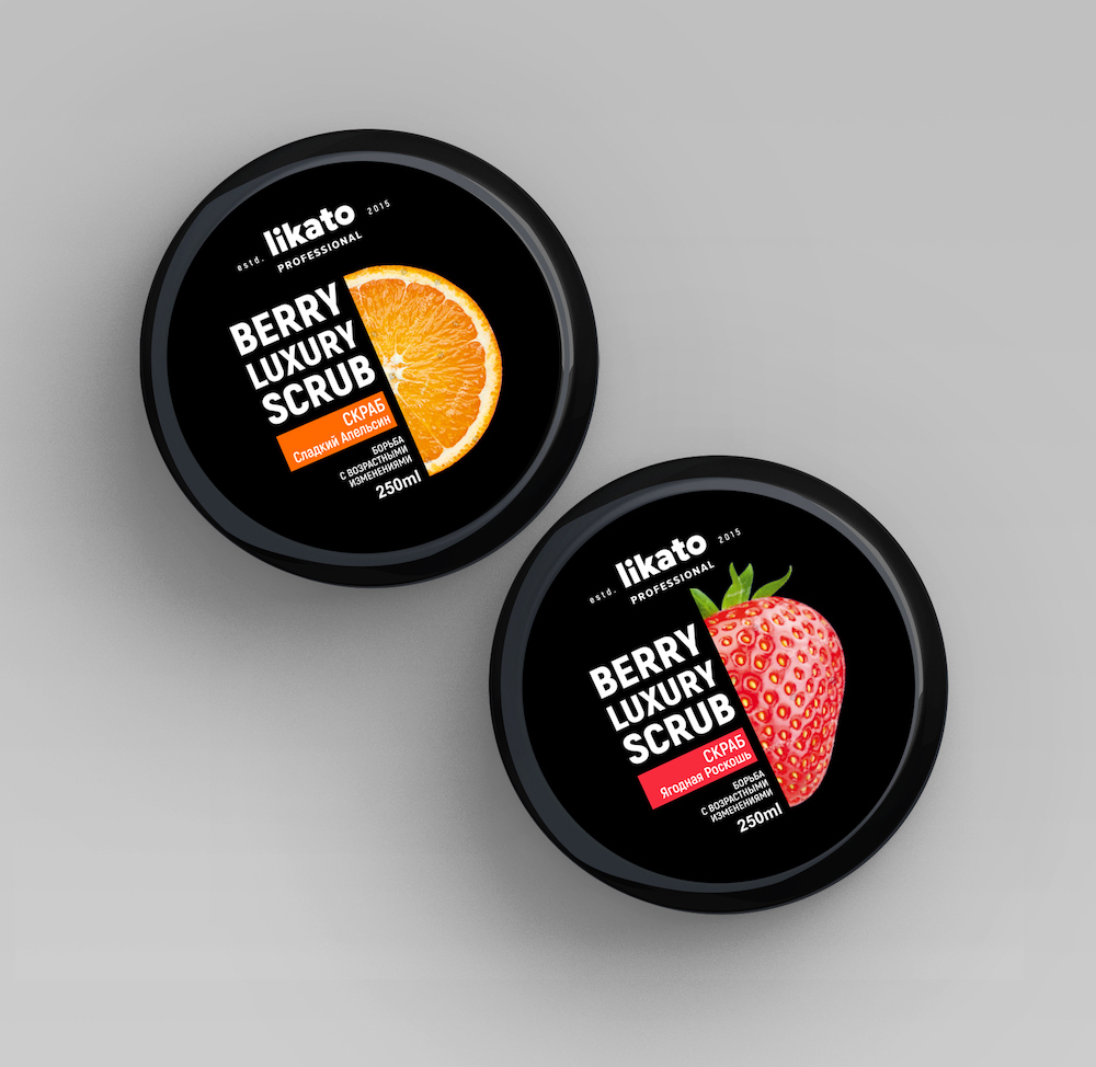 Berry Luxury Scrub дизайн упаковки скраба для бренда LIKATO — Изображение №5 — Брендинг на Dprofile