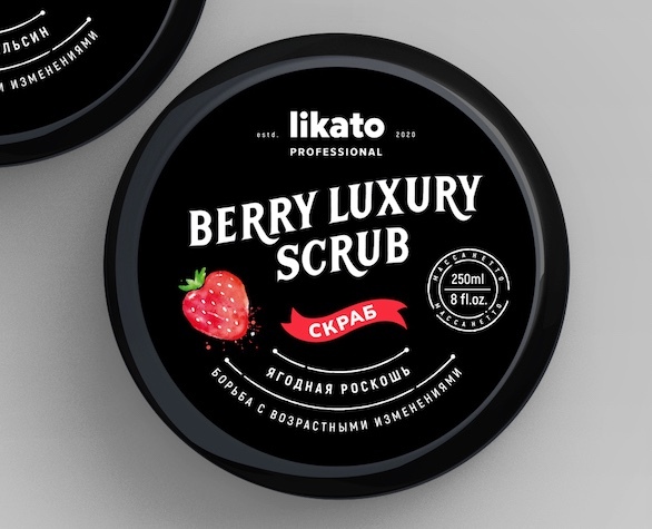 Berry Luxury Scrub дизайн упаковки скраба для бренда LIKATO — Брендинг на Dprofile