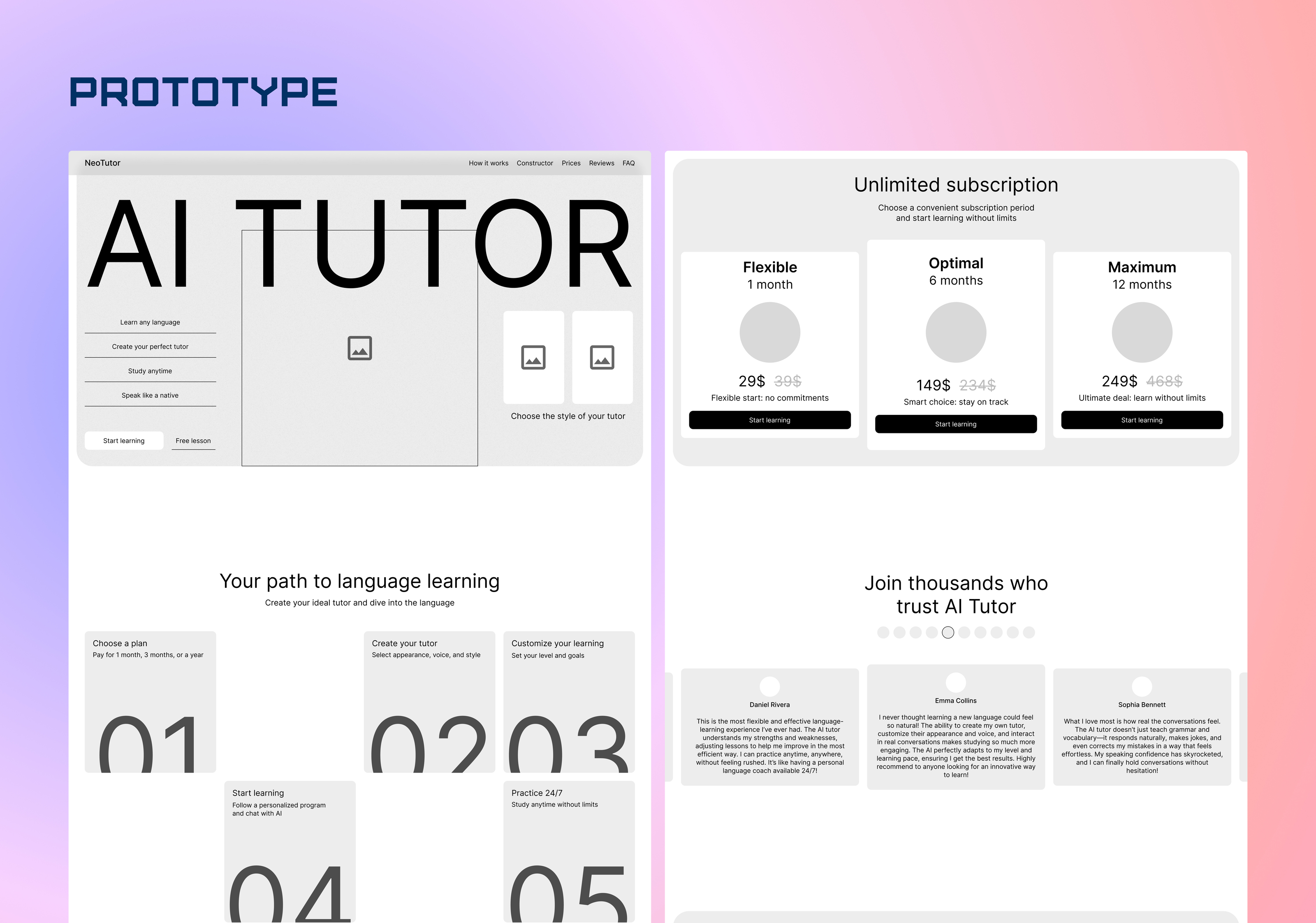 Веб-сайт для ИИ репетитора l AI language tutor website — Изображение №8 — Интерфейсы на Dprofile