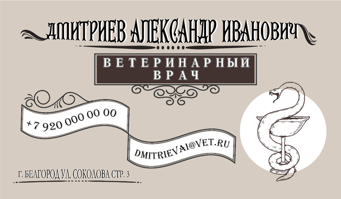 Визитки для ветеринарного врача — Изображение №7 — Брендинг, Графика на Dprofile